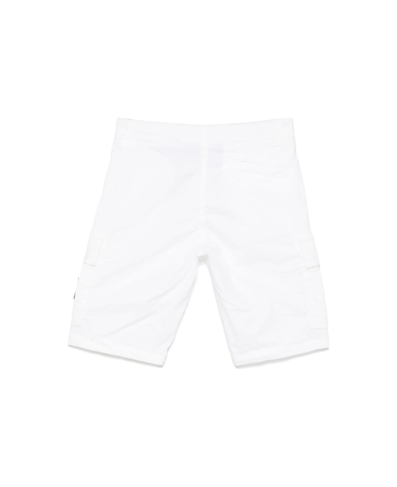 Stone Island Junior Shorts With Compass Application - White