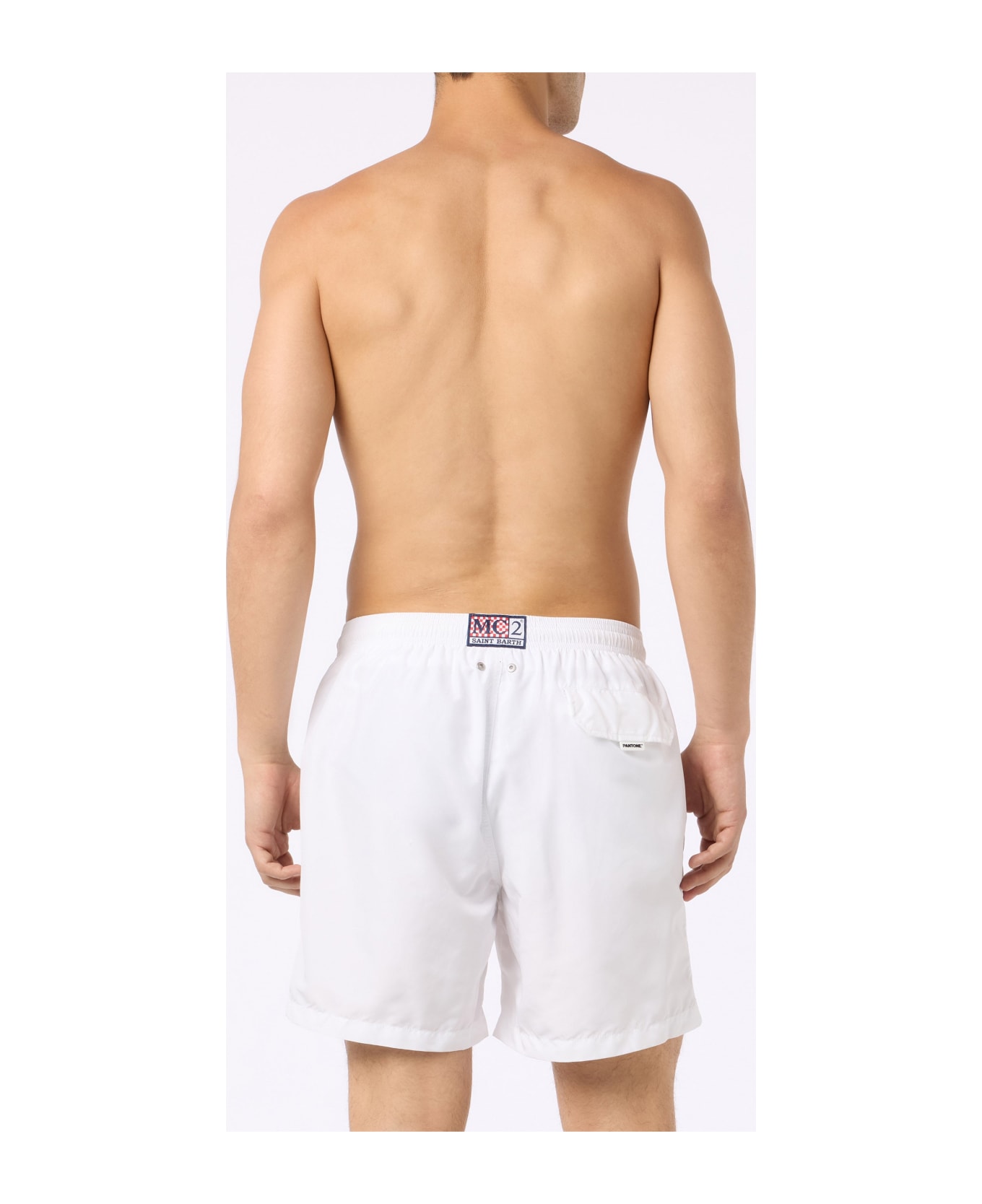 MC2 Saint Barth Man Lightweight Fabric White Swim Shorts Lighting Pantone | Pantone® Special Edition - WHITE