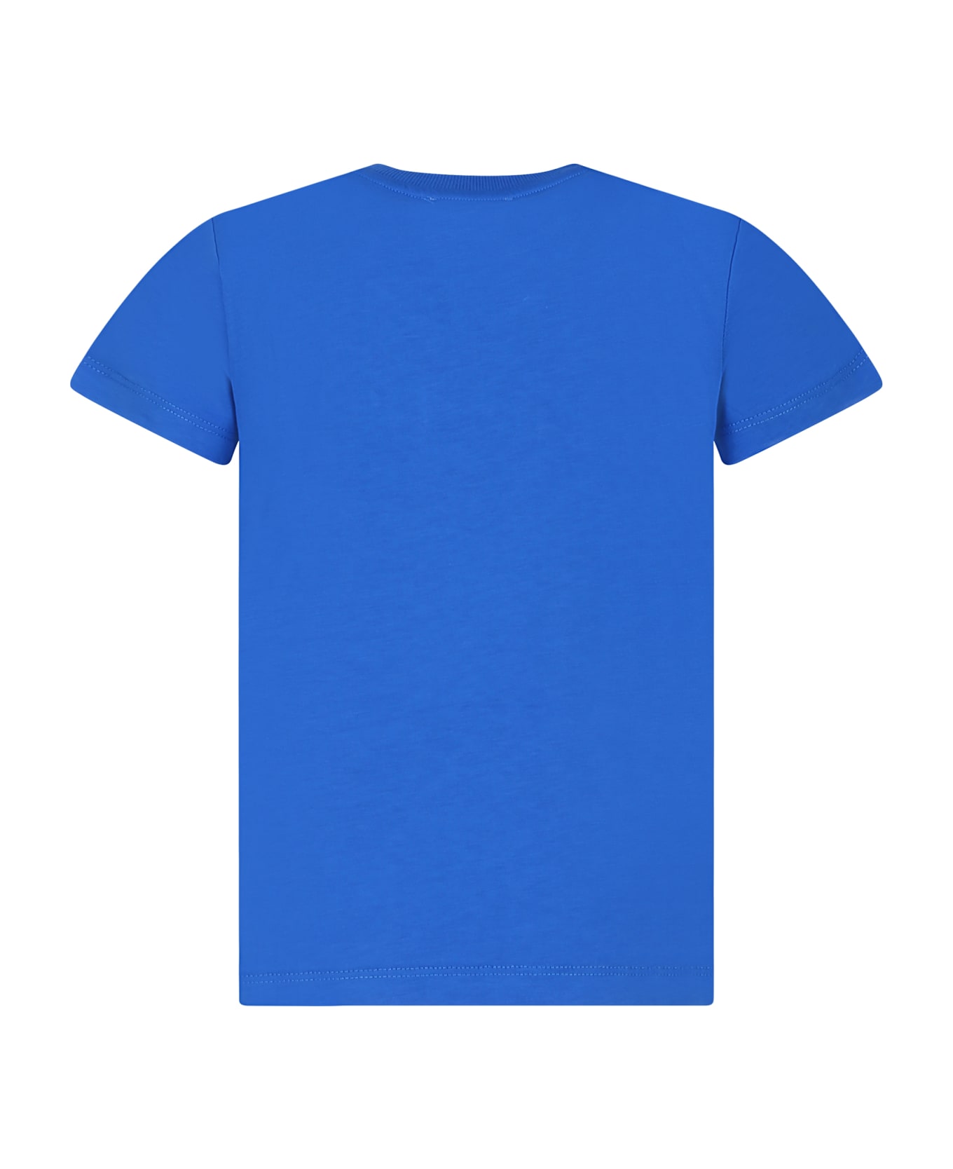 Moschino Blue T-shirt For Kids With Teddy Bears And Logo - Blue