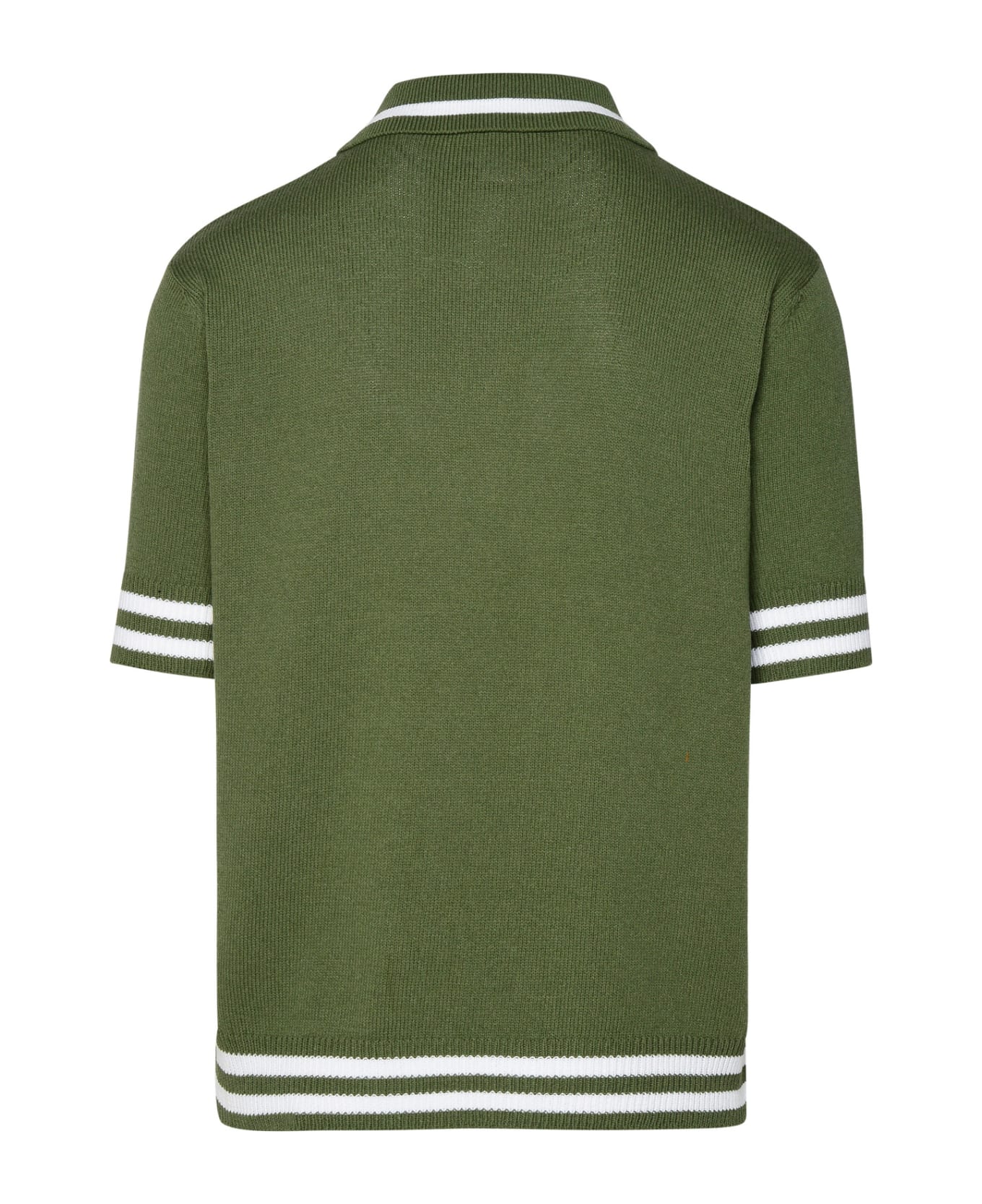 Balmain Polo Shirt In Green Cotton Blend - Green