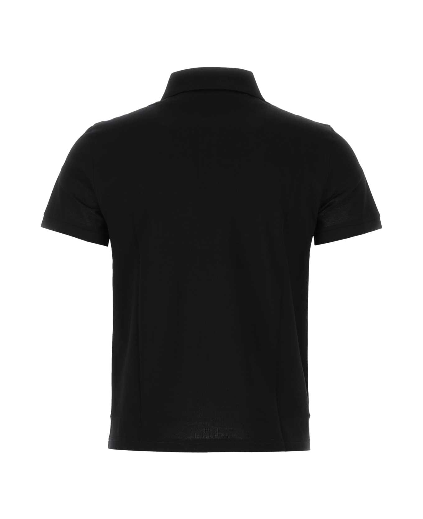Saint Laurent Black Piquet Polo Shirt - Black