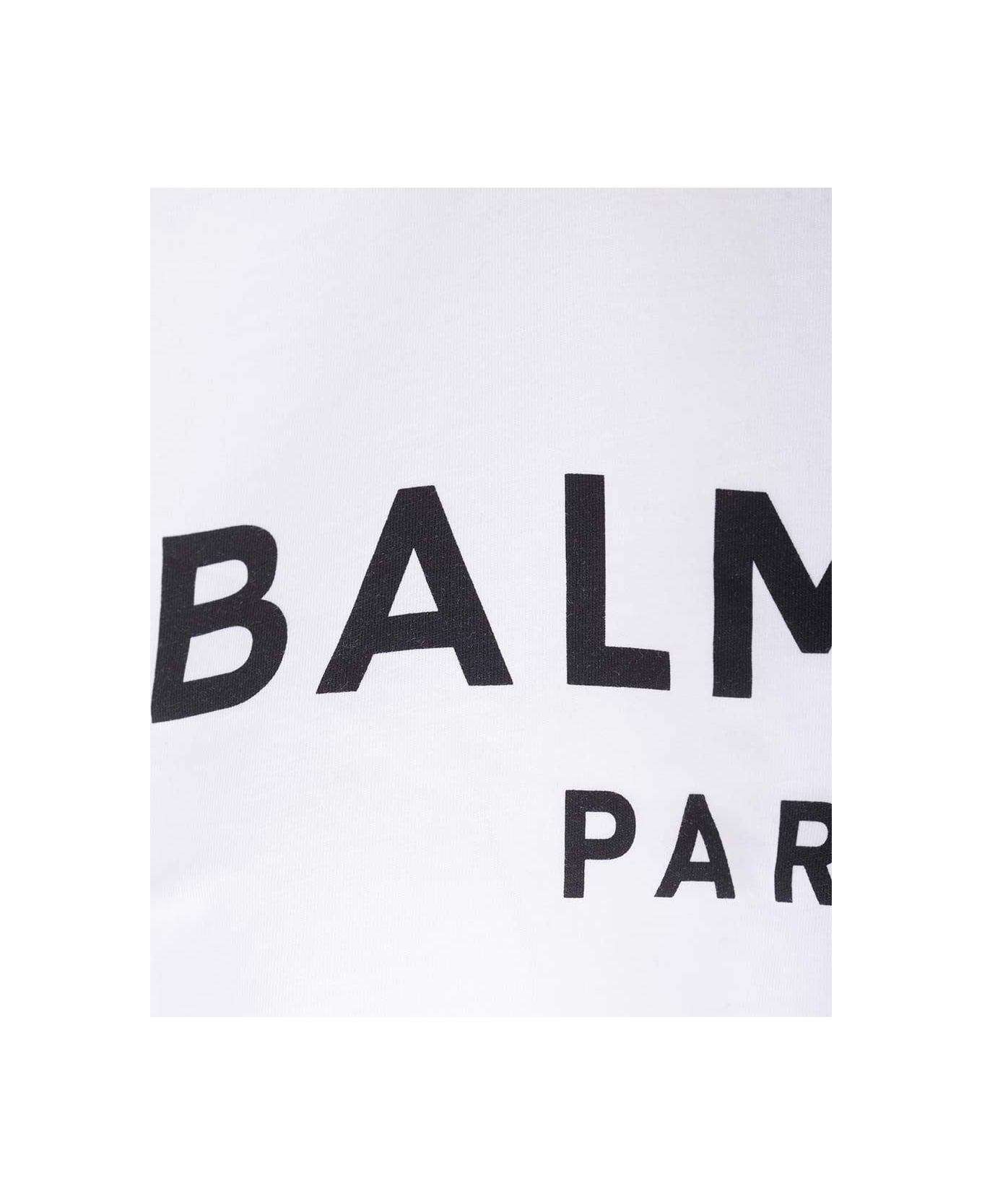 Balmain T-shirt With Balmain Paris Print - Gab Blnc Noir
