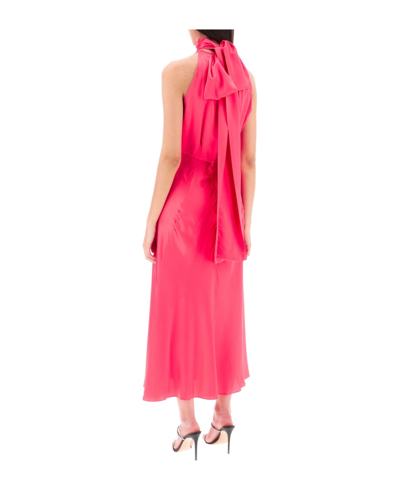 Saloni 'michelle' Satin Dress - MELON (Pink)