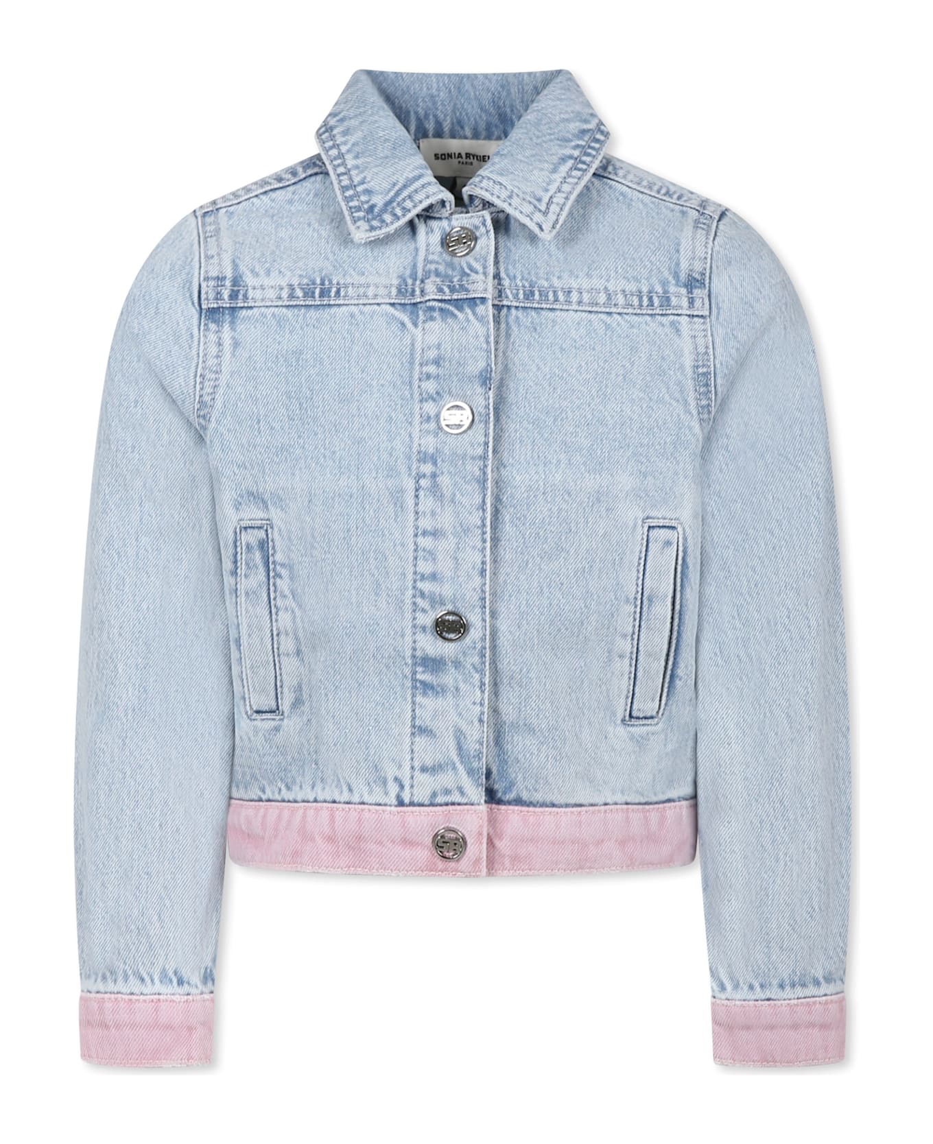 Rykiel Enfant Denim Jacket For Girl With Heart - Denim