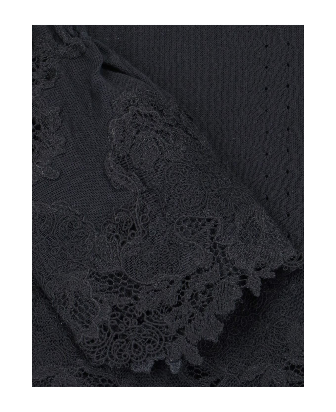Ermanno Scervino Lace Detail Sweater - Black