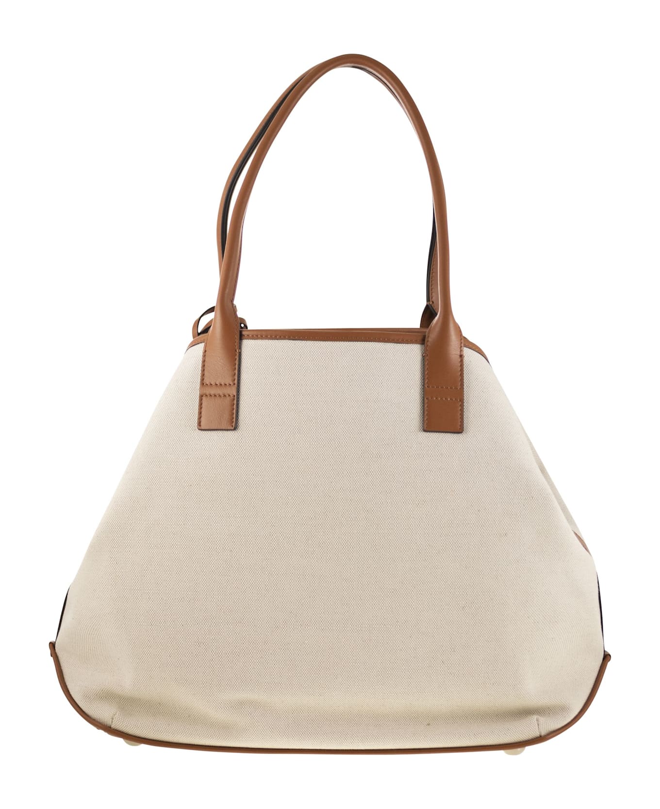 Hogan Medium Canvas Shopping Bag - Ivory