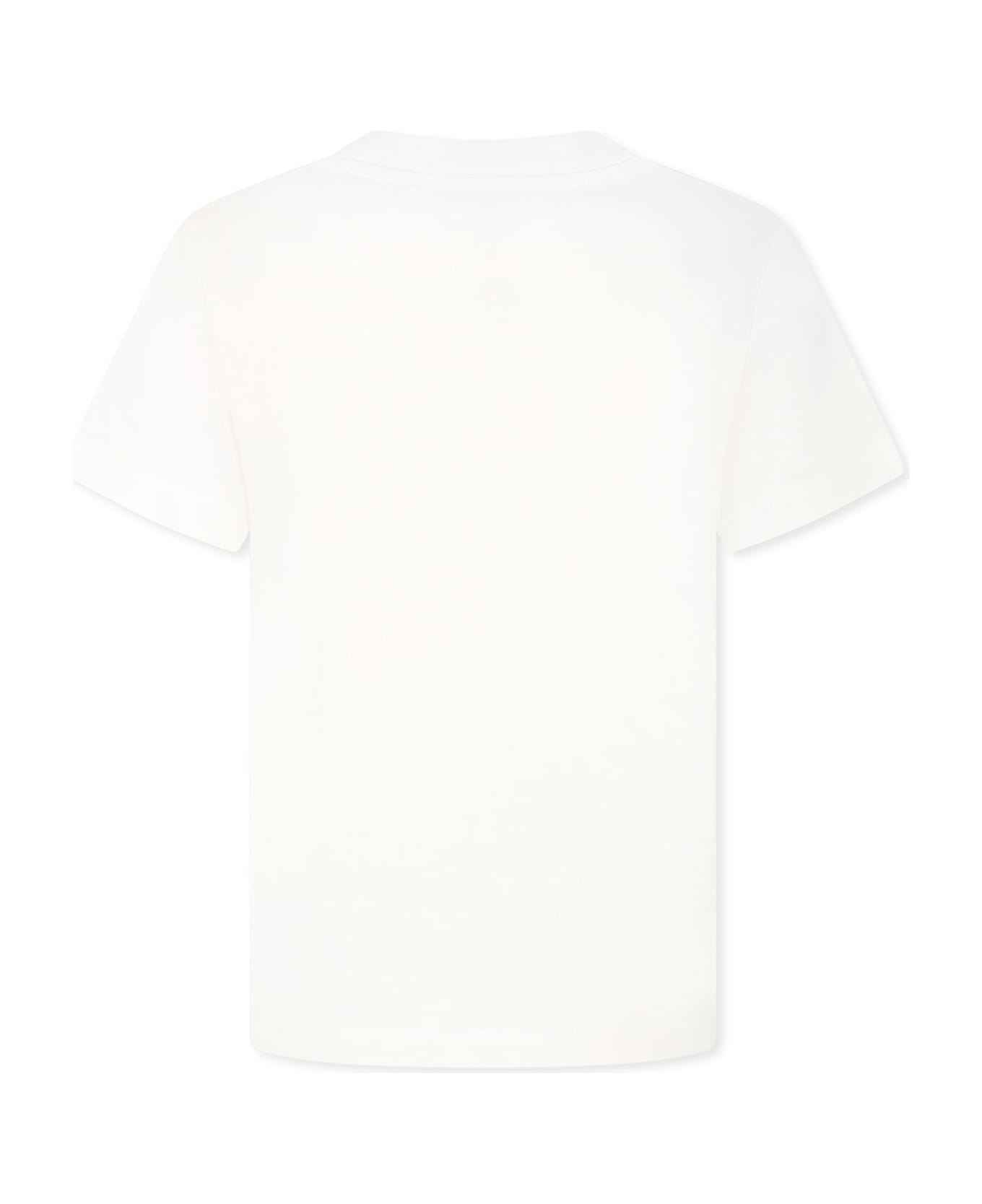 Moncler White T-shirt For Boy With Logo - White