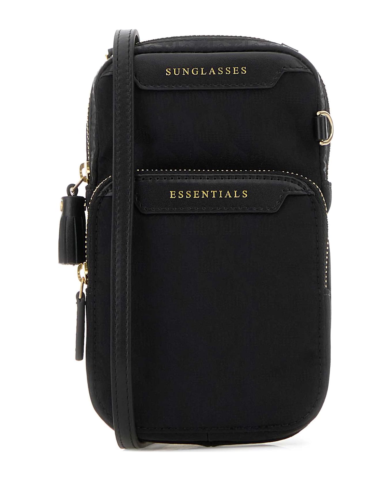 Anya Hindmarch Embroidered Jacquard Essentials Crossbody Bag - BLACK