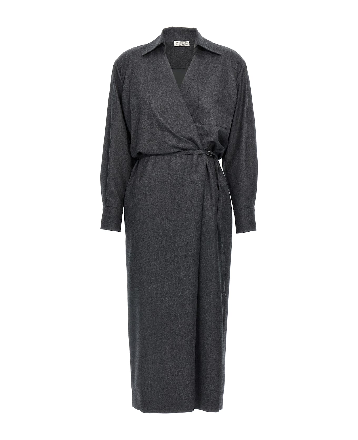 Brunello Cucinelli Wallet Chemisier Dress - Gray