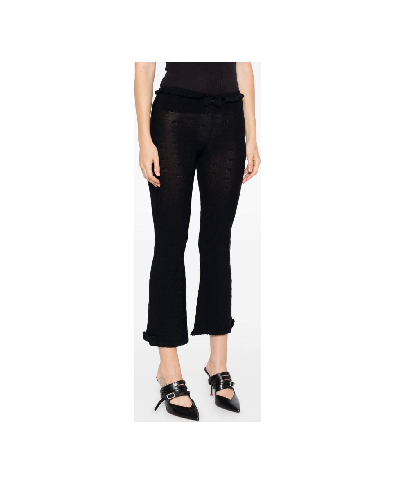 Balenciaga Flared Capri Trousers - Black