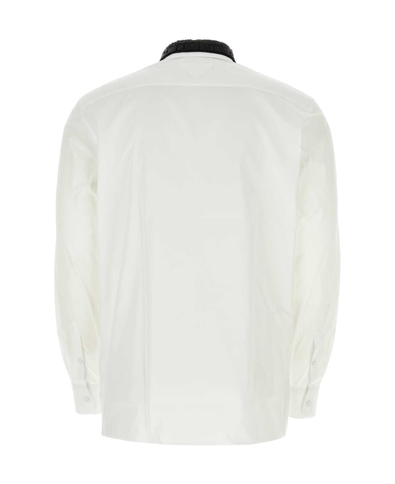 Prada White Poplin Shirt - BIANCONERO