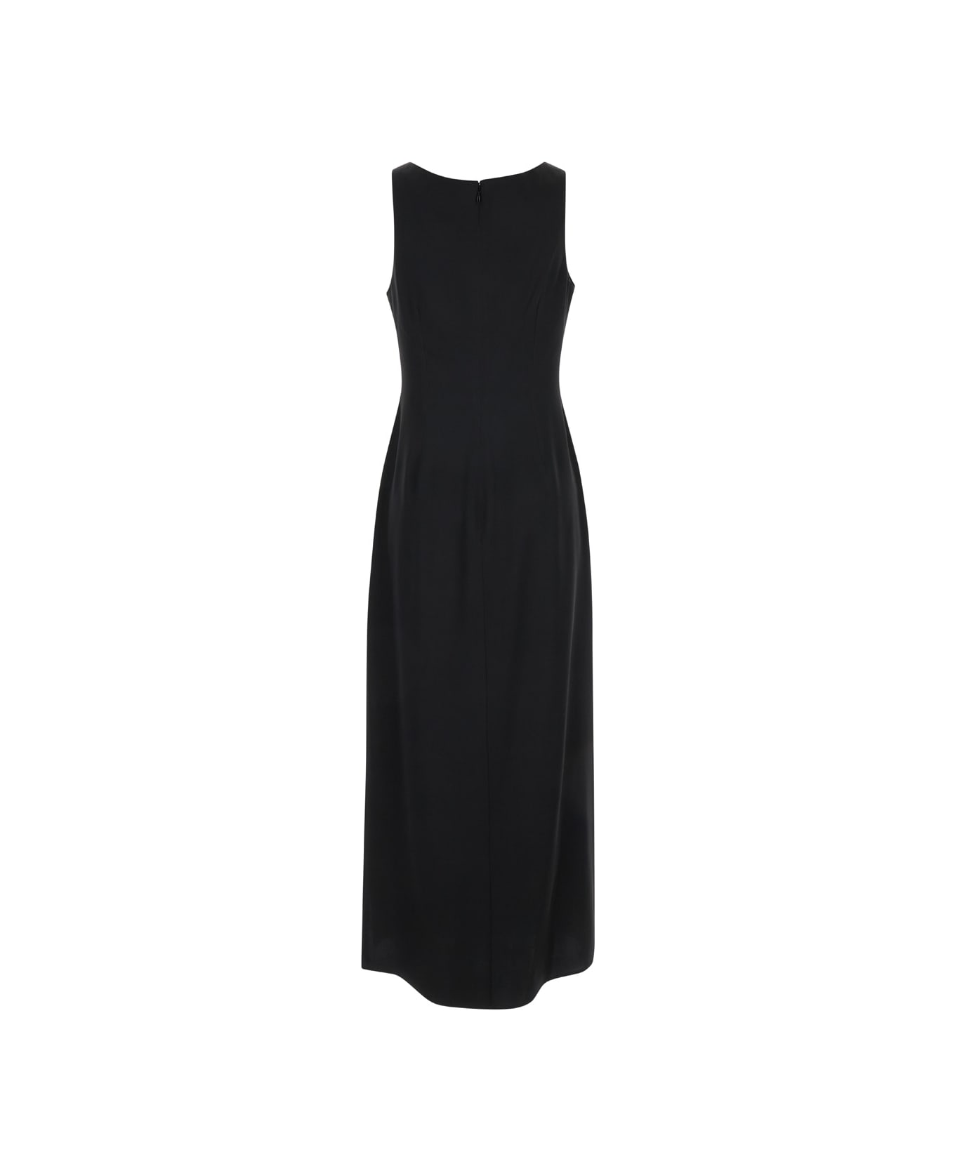 Alexander McQueen Black Long Dress With Shadow Rose Print In Silk Woman - Black