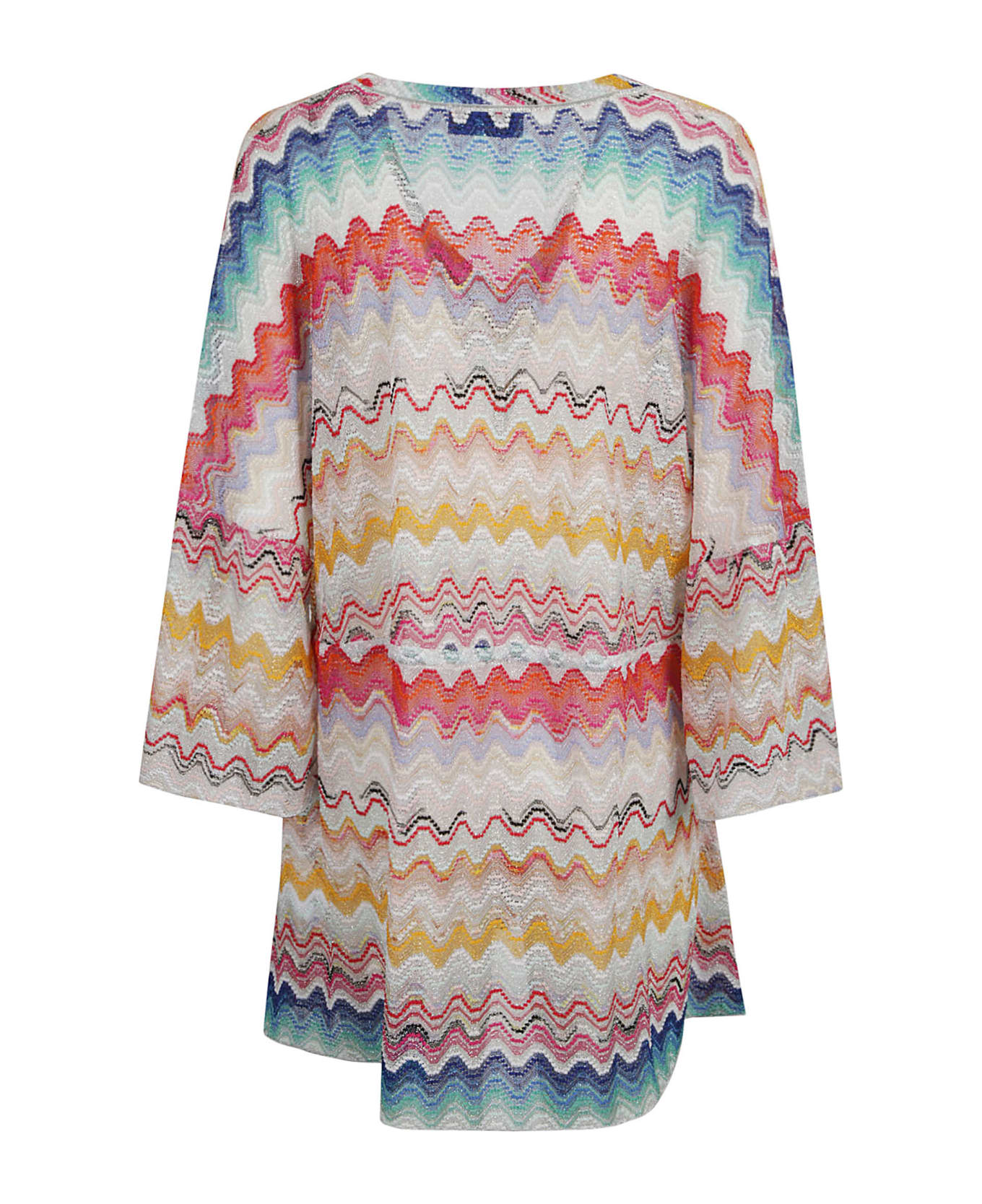 Missoni V-neck Loose Fit Stripe Patterned Dress - Multicolor