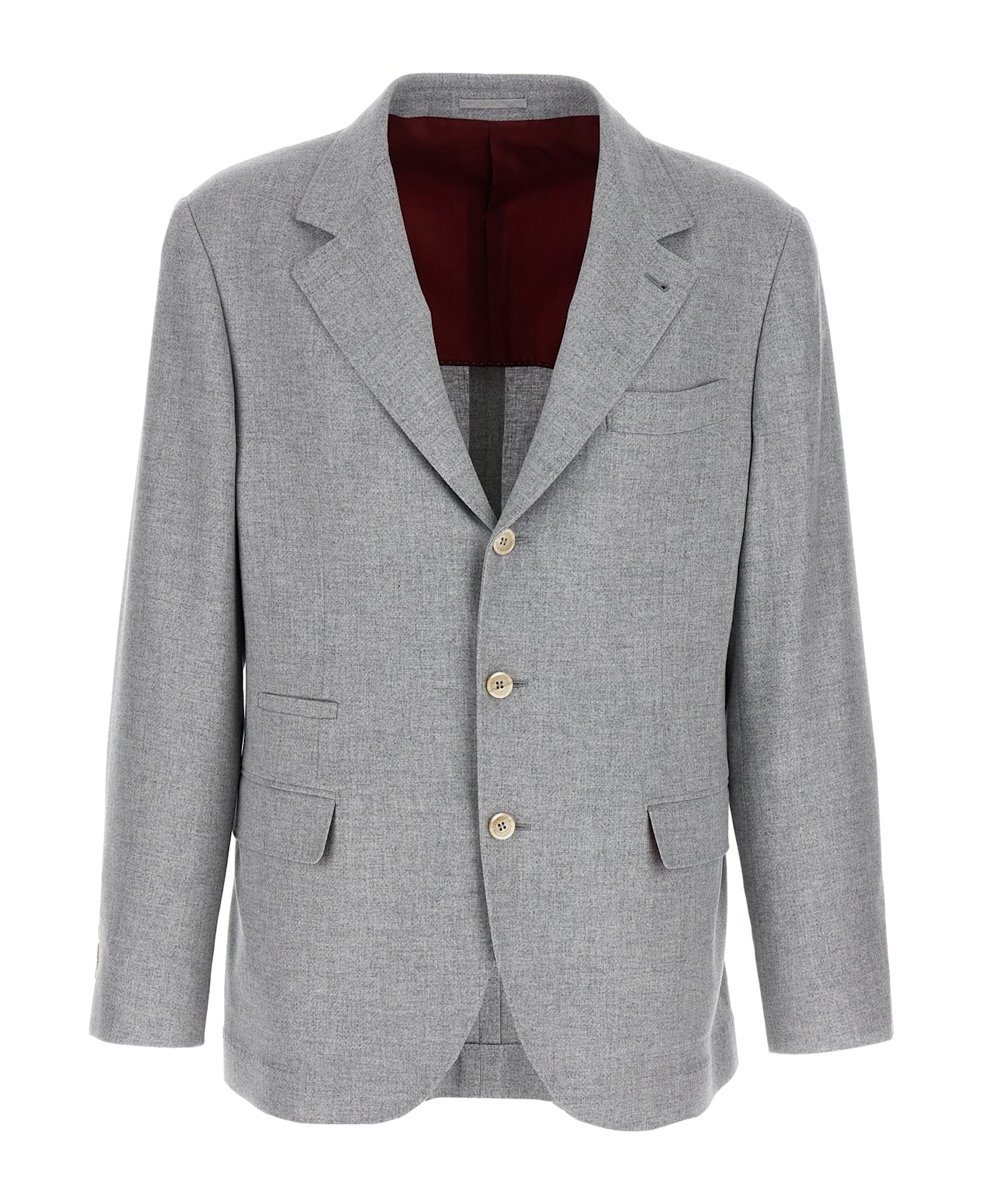 Brunello Cucinelli Single-breasted Blazer - Gray