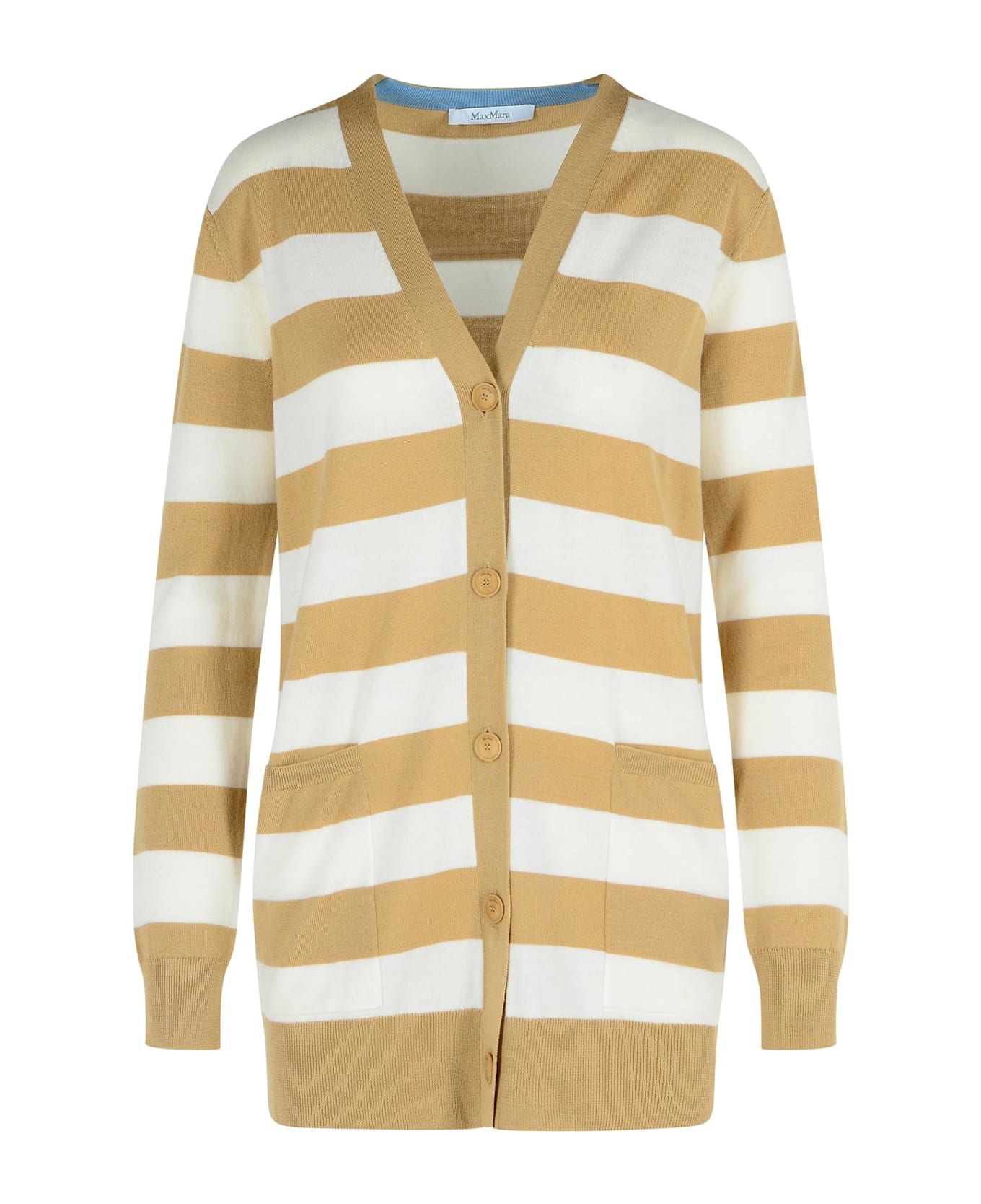 Max Mara 
fiemme
 Virgin Wool Sand Cardigan - Beige