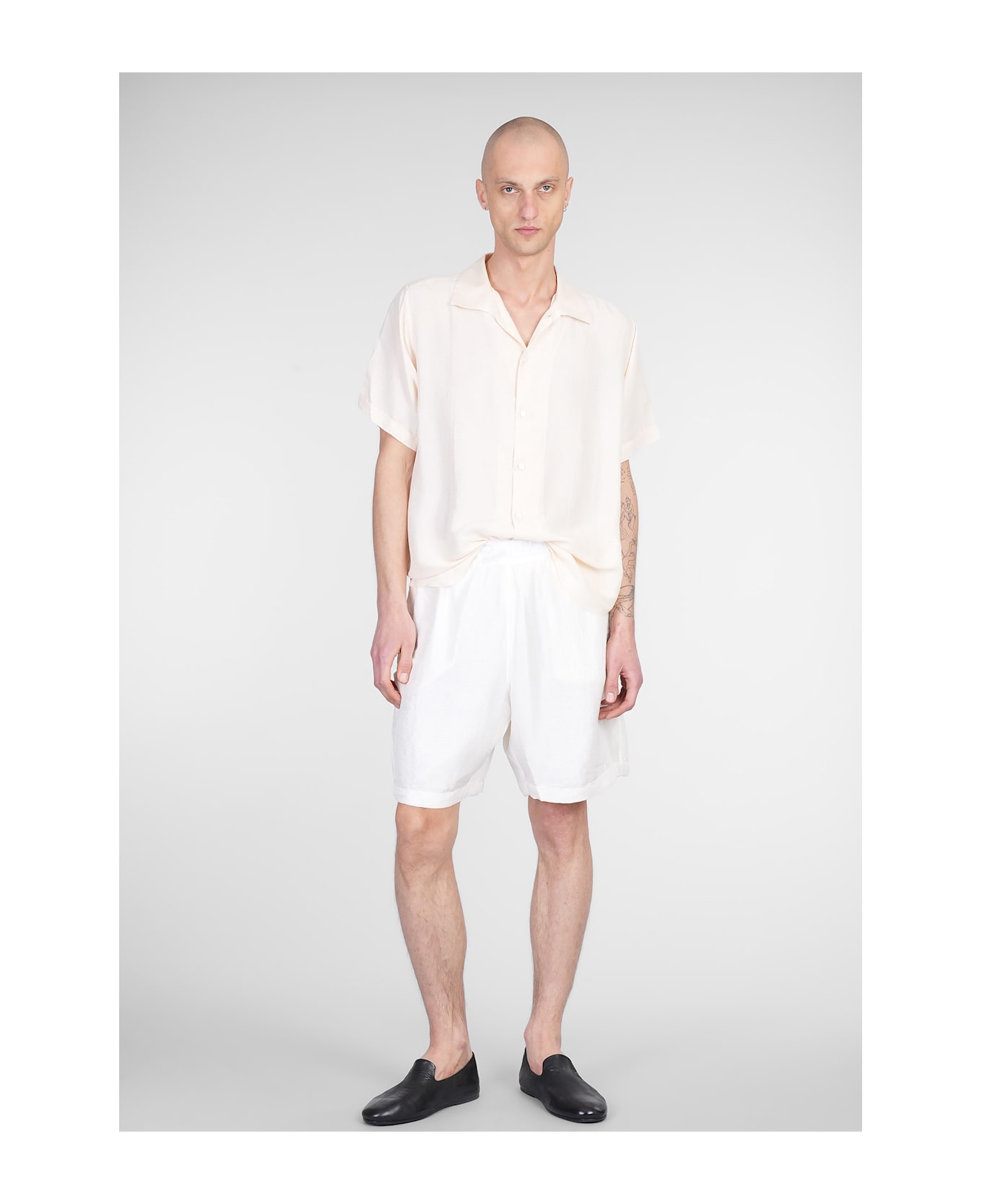 Ranra Sun Shirt In Beige Silk - beige