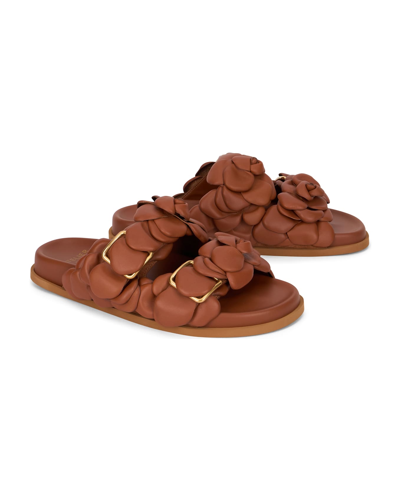Valentino Garavani Leather Slides - brown