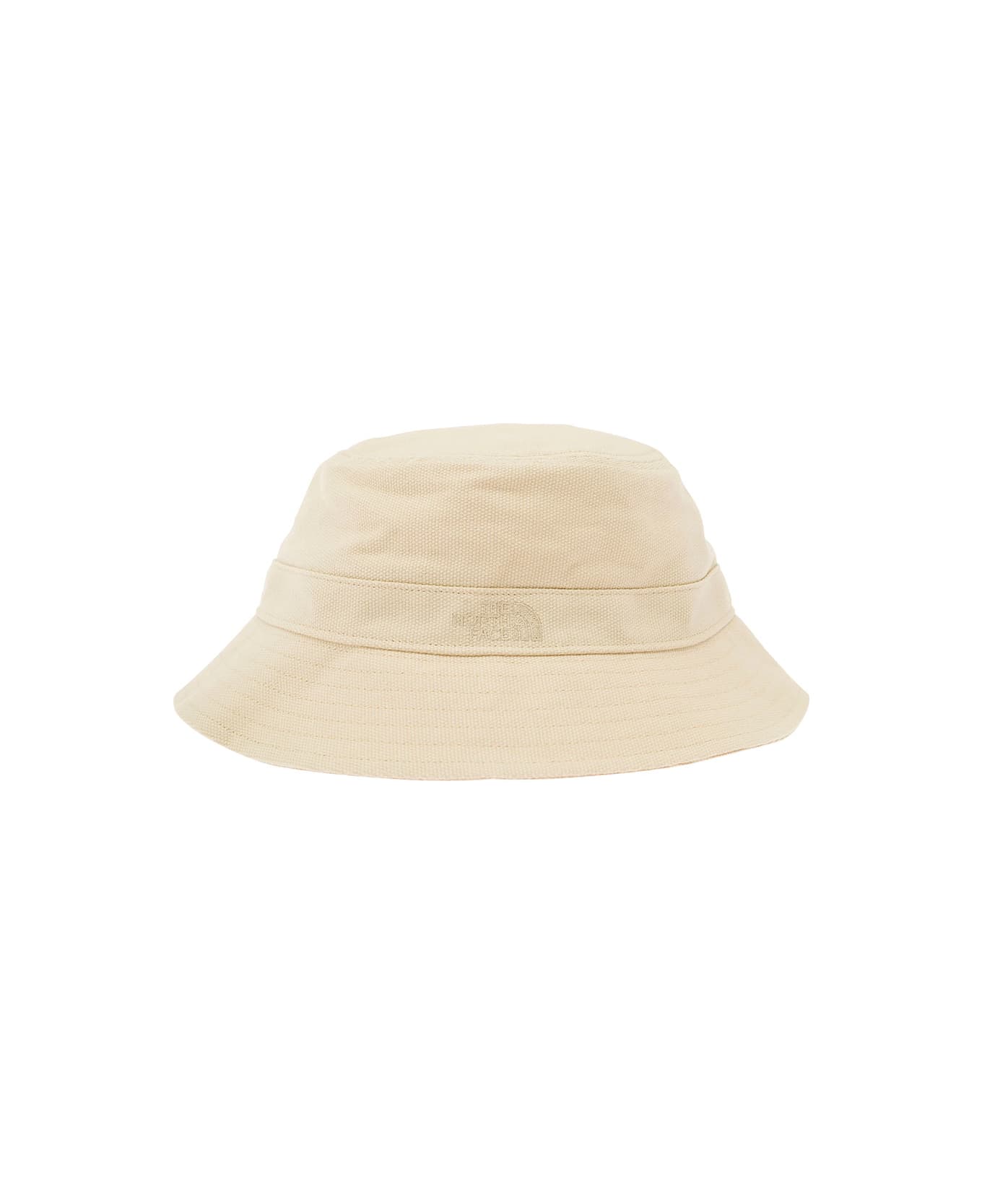 The North Face Beige Bucket Hat With Tonal Logo Embroidery In Cotton Man - Beige