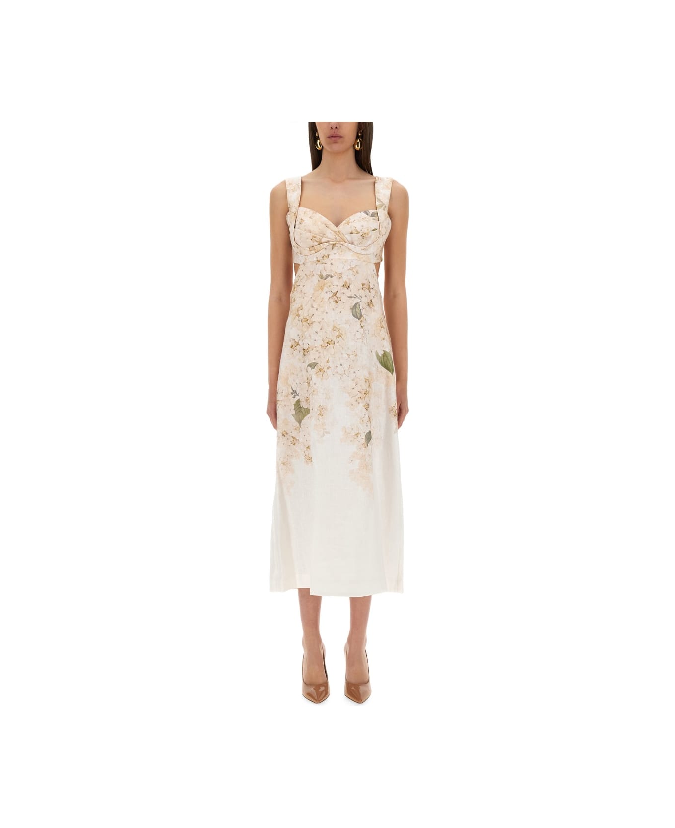 Zimmermann "balance" Midi Dress - POWDER