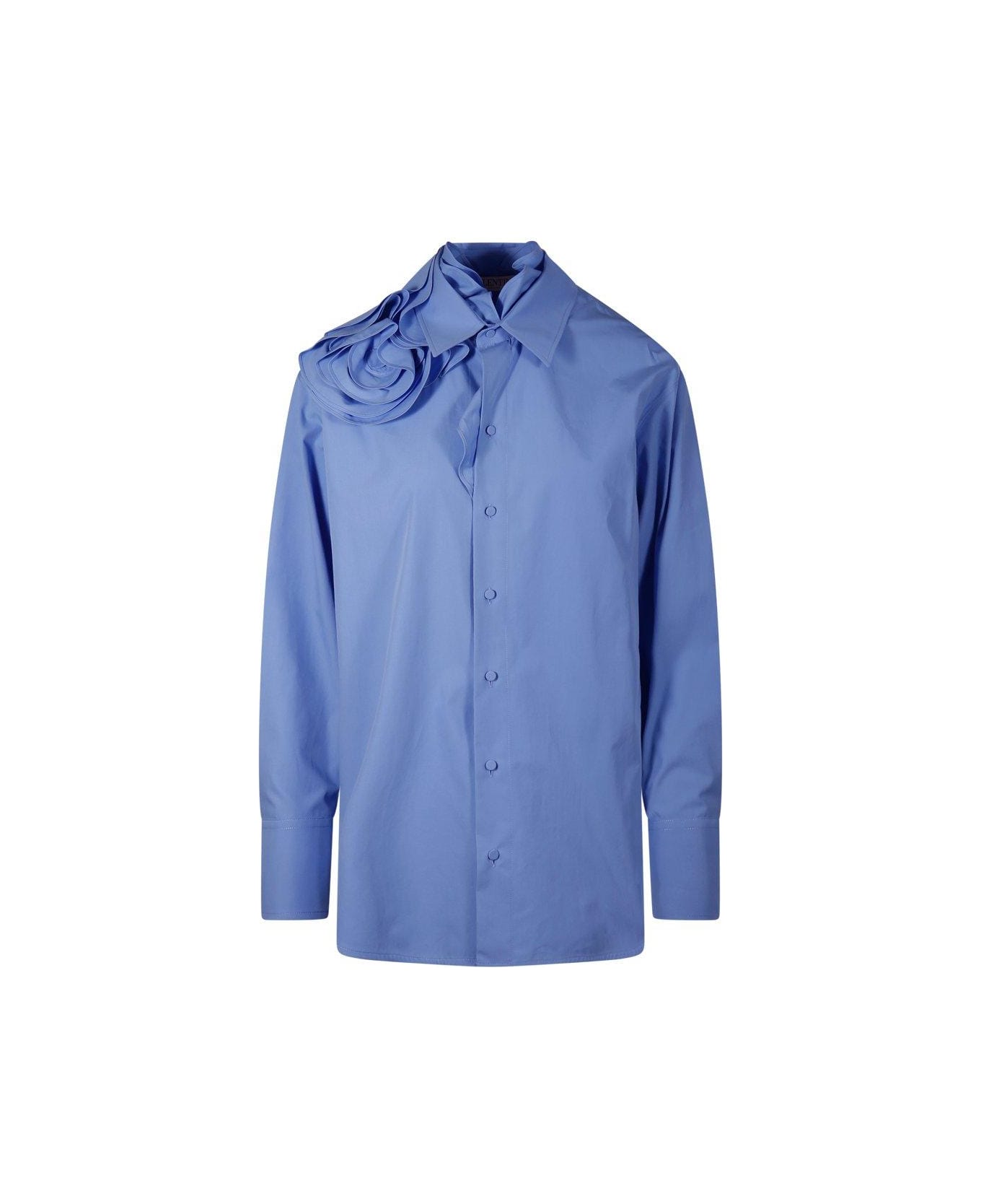 Valentino Buttoned Long-sleeved Poplin Shirt - Lilac