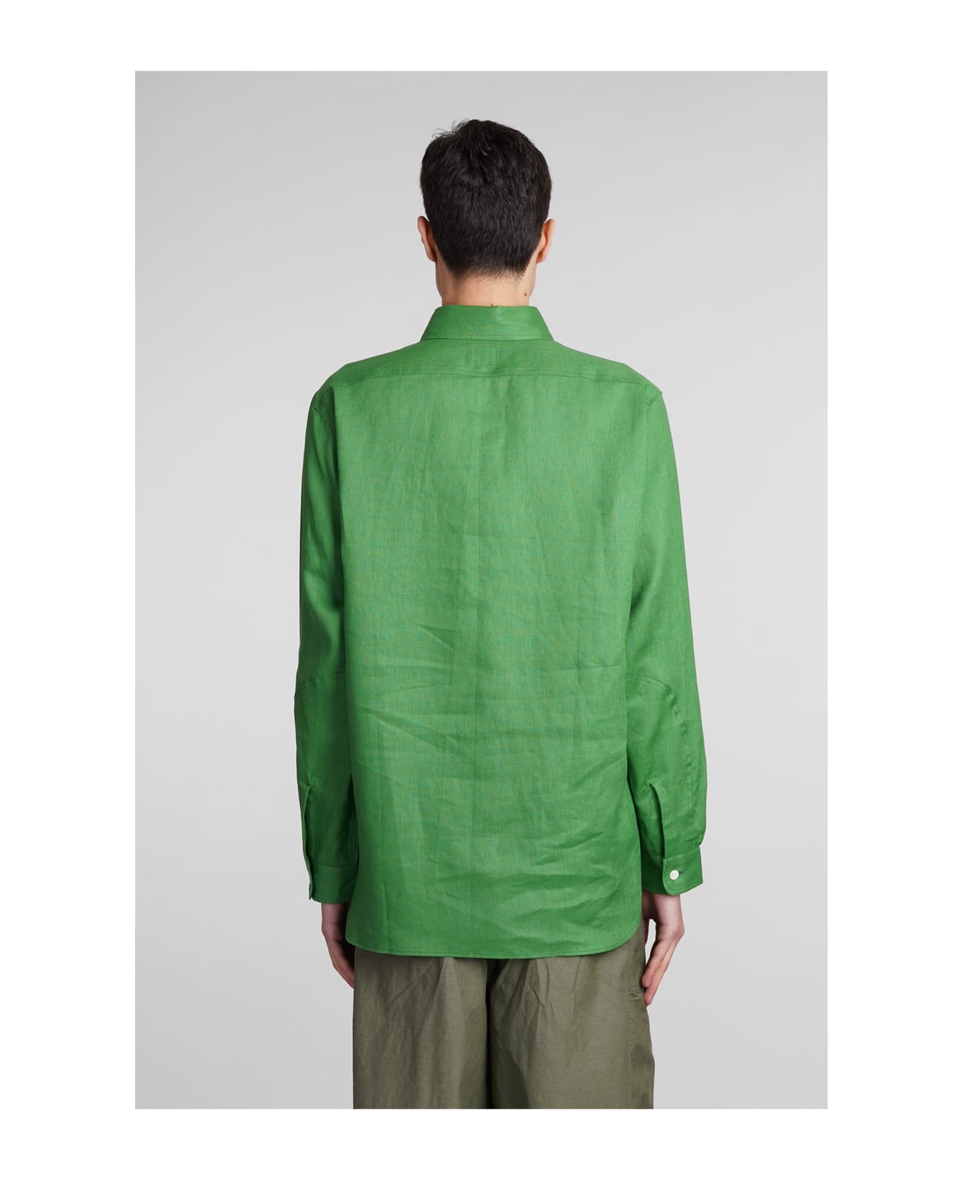 Needles Shirt In Green Linen - green シャツ