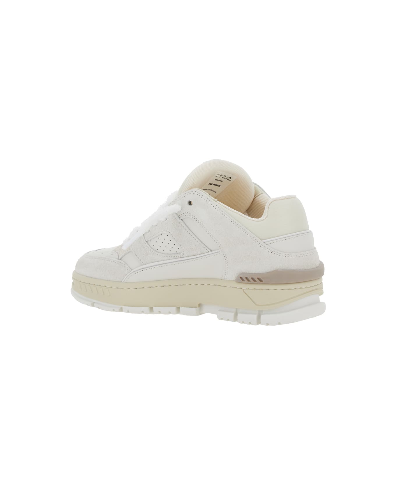 Axel Arigato 'area Lo' White Low Top Sneakers With Logo Patch On The Tongue And Chunky Sole In Leather Blend Woman - BEIGE