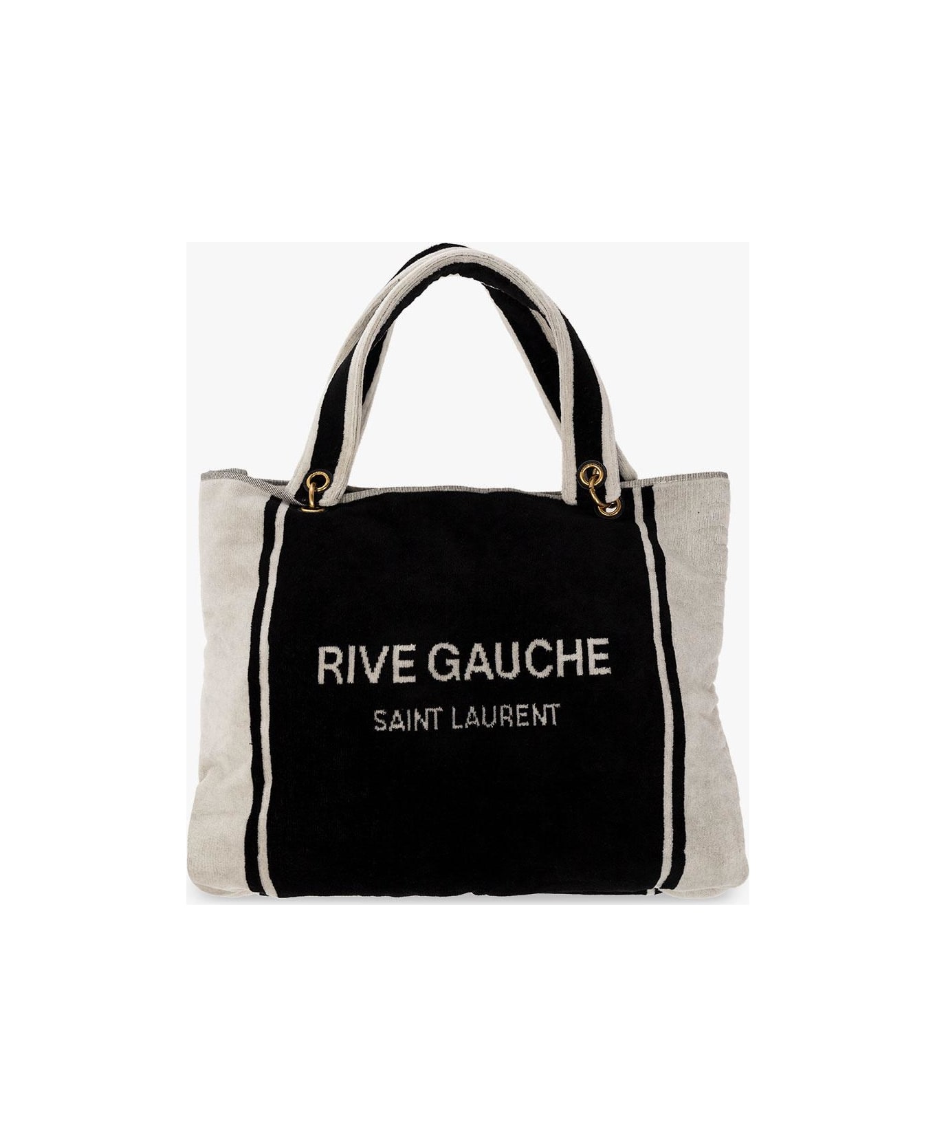 Saint Laurent Rive Gauche Tote - Nero/bianco/nero トートバッグ