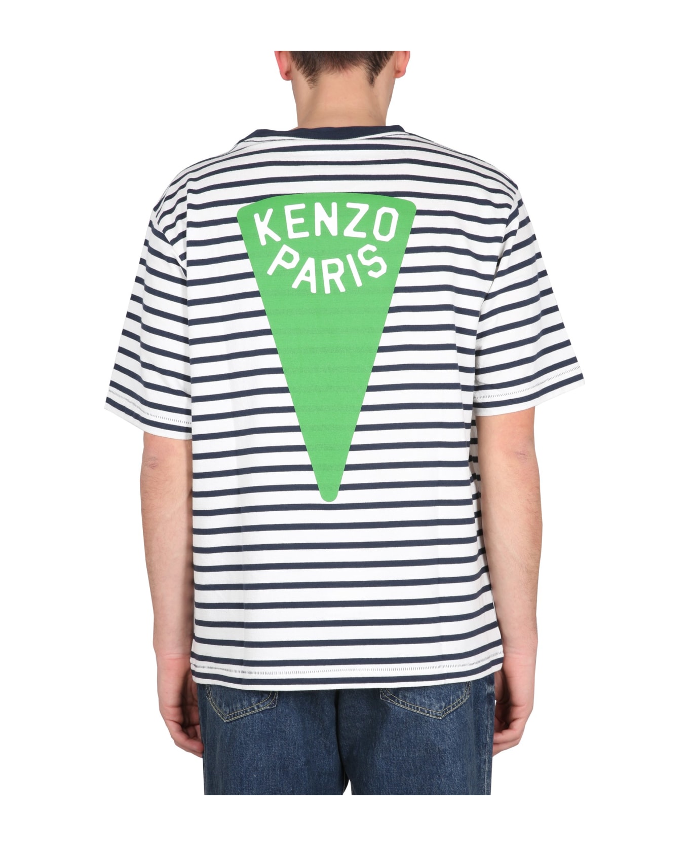 Kenzo Nautical Striped Oversize Tee - Blue