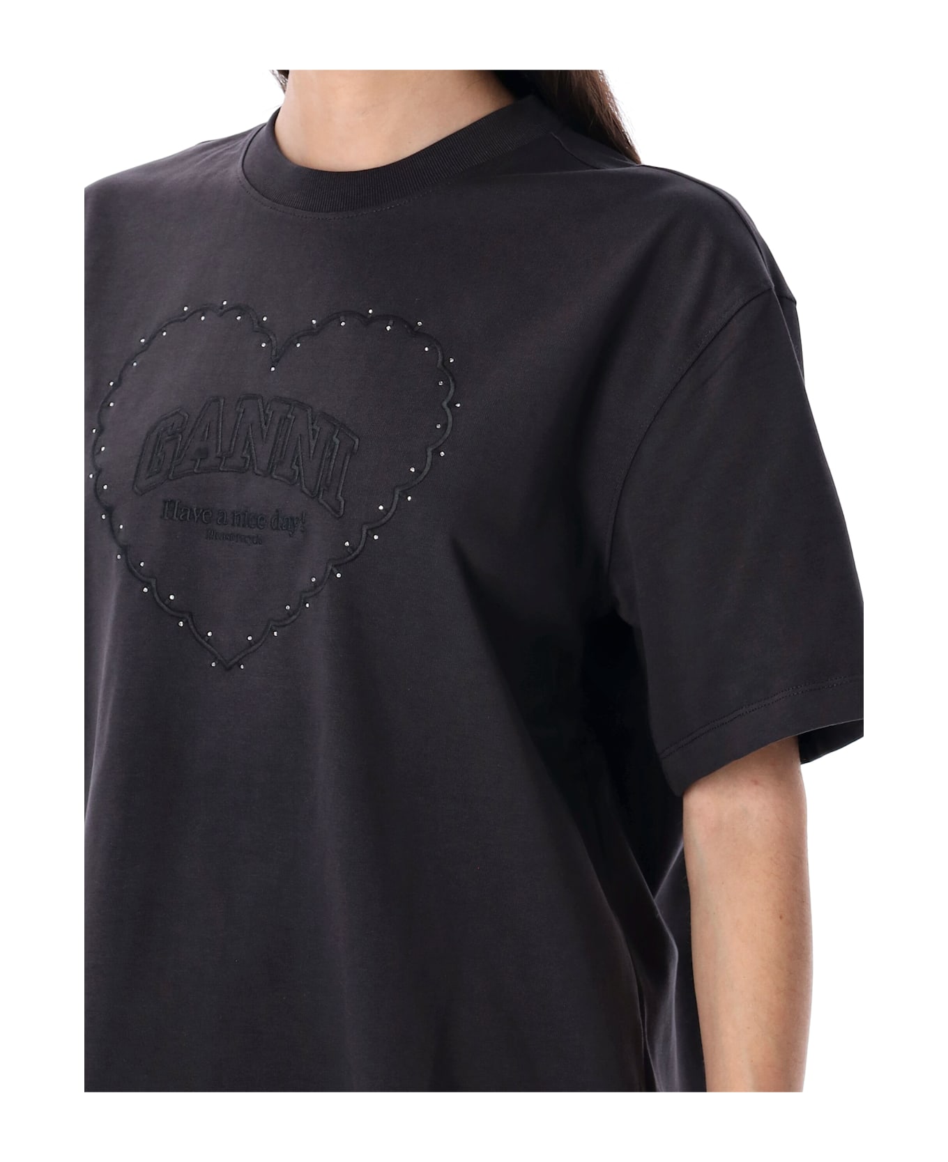 Ganni Heart T-shirt - Phantom