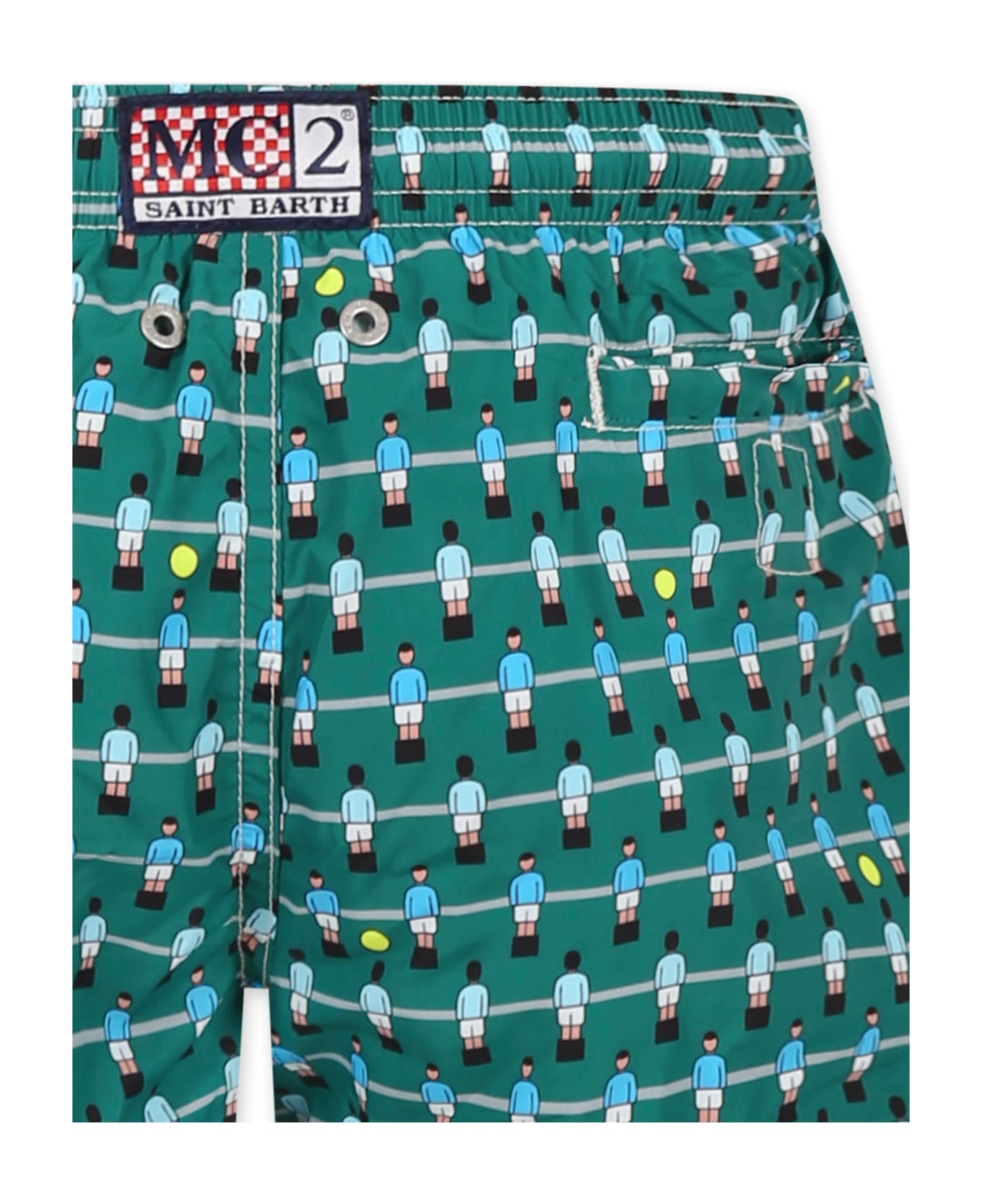 MC2 Saint Barth Green Swim Shorts For Boy With Foosball Print - Green