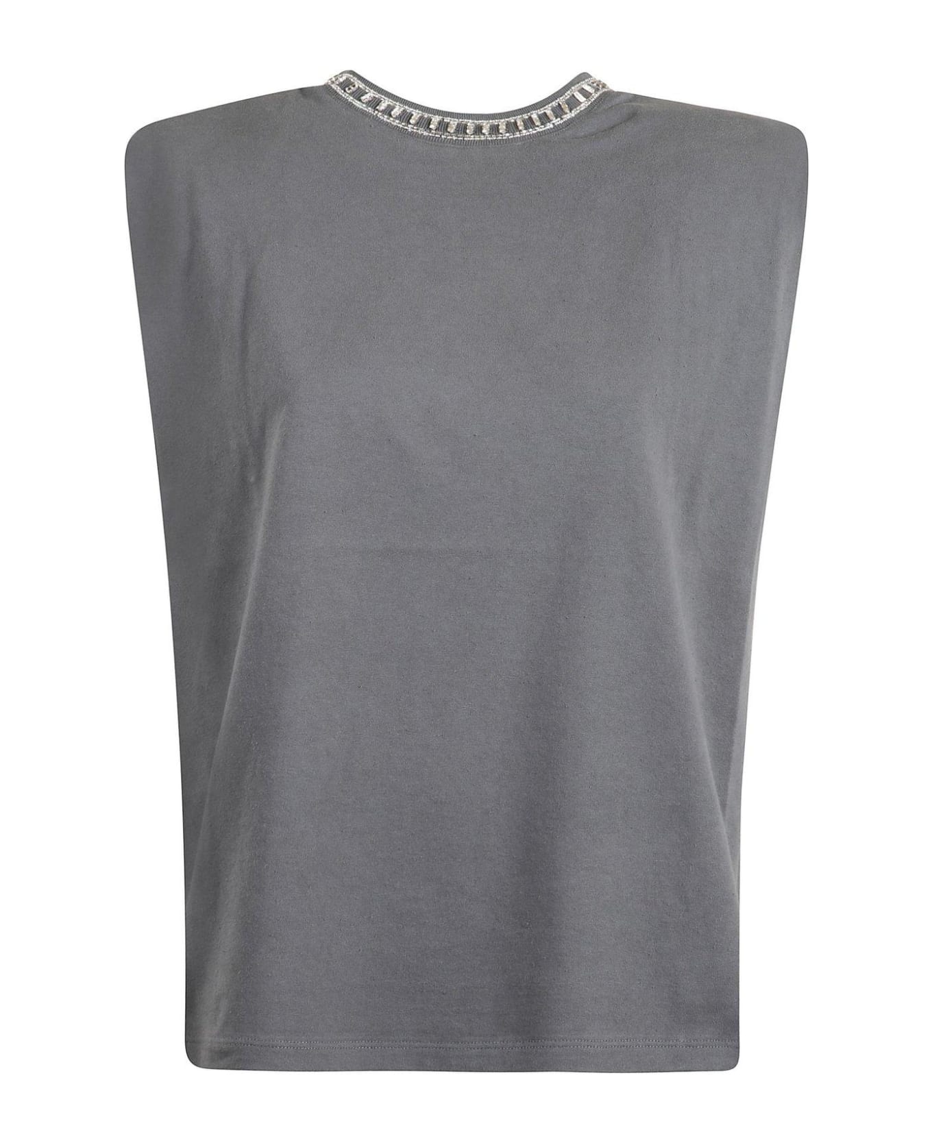 Golden Goose Embellished Neck Sleeveless Top - ANTHRACITE