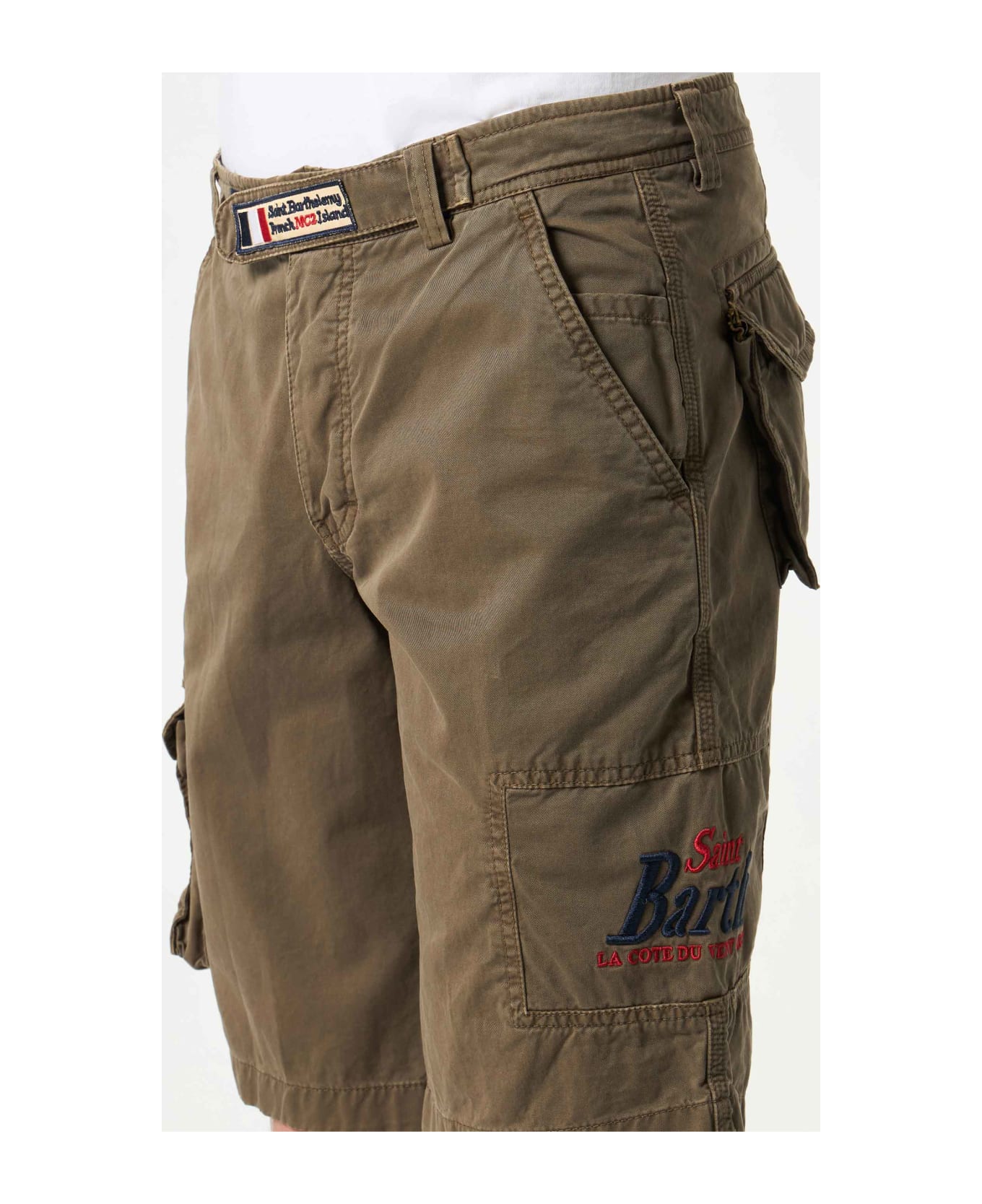 MC2 Saint Barth Man Brown Cargo Bermuda With Pockets - BROWN