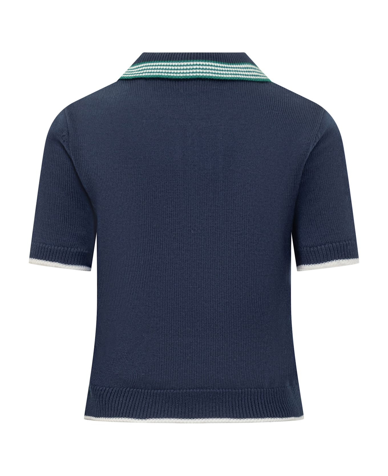 Casablanca Tennis Polo - NAVY/GREEN