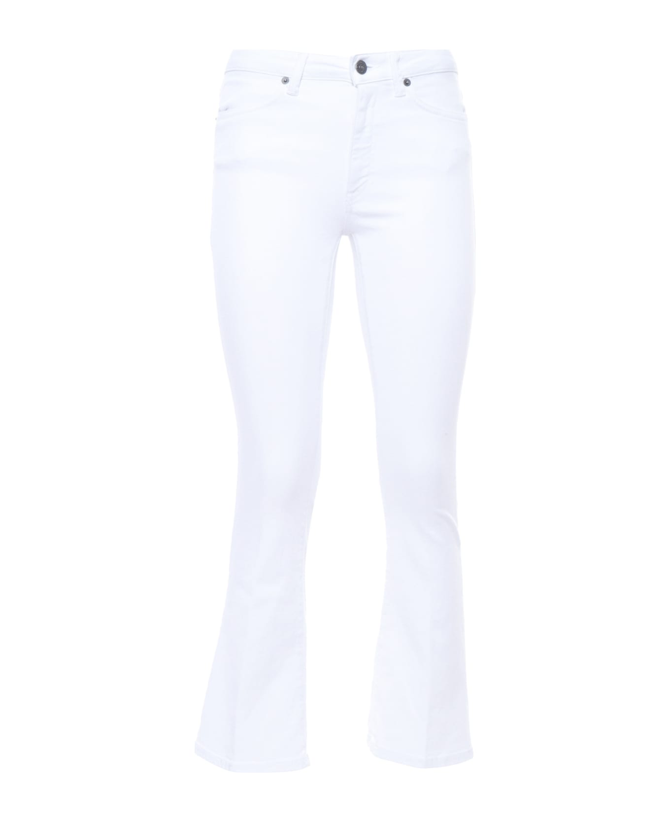 Dondup White Flared Jeans - WHITE デニム