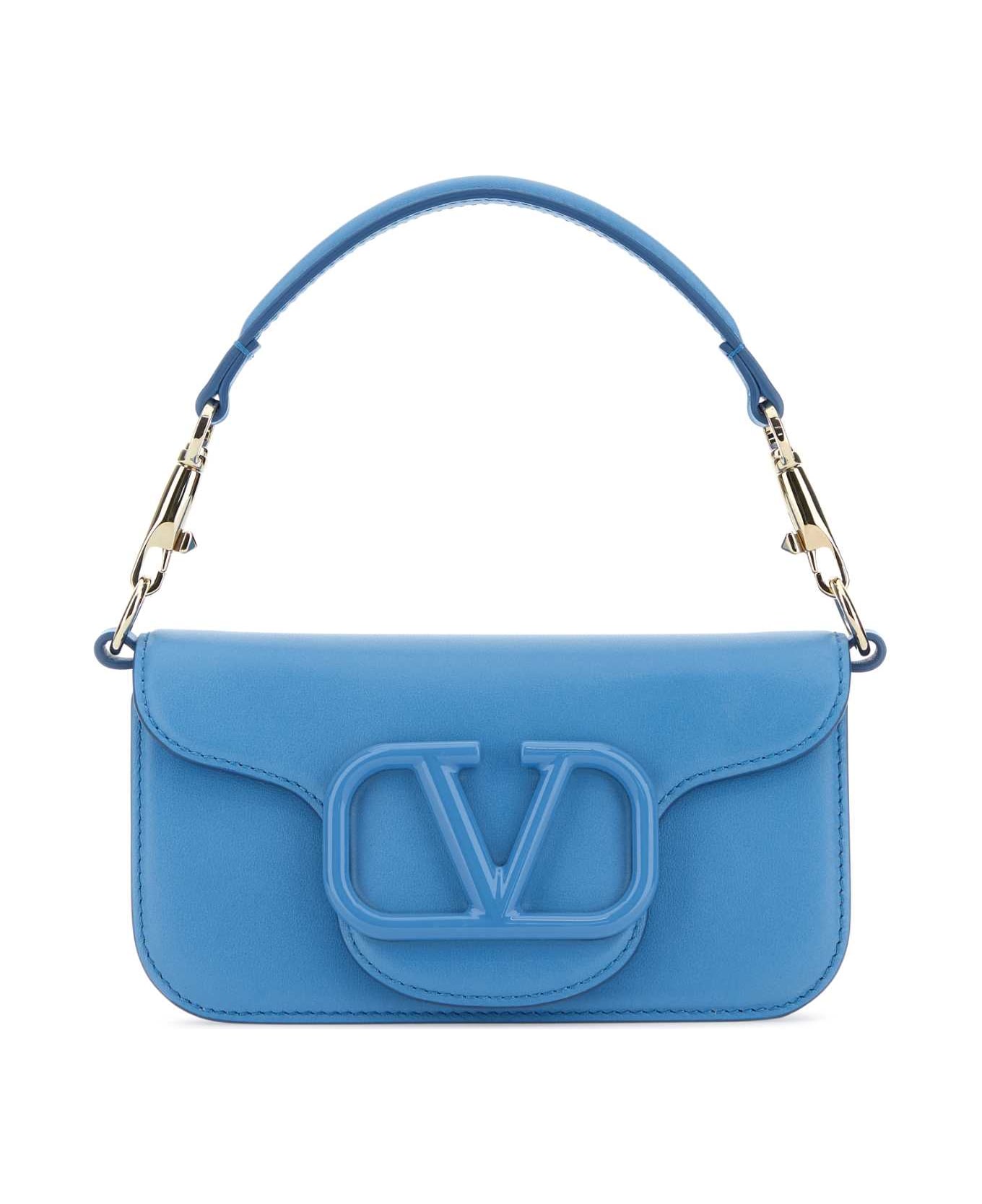 Valentino Garavani Cerulean Blue Leather Small Locã² Handbag - DENIM