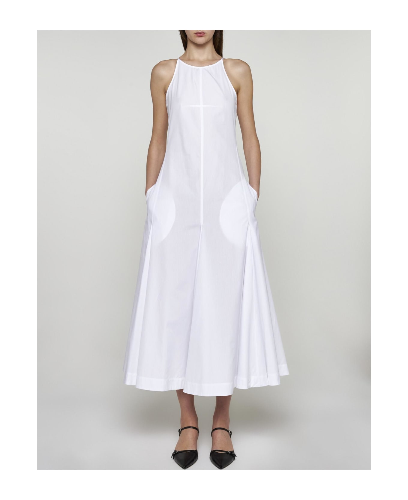 SportMax Cactus Cotton Maxi Dress - WHITE ワンピース＆ドレス