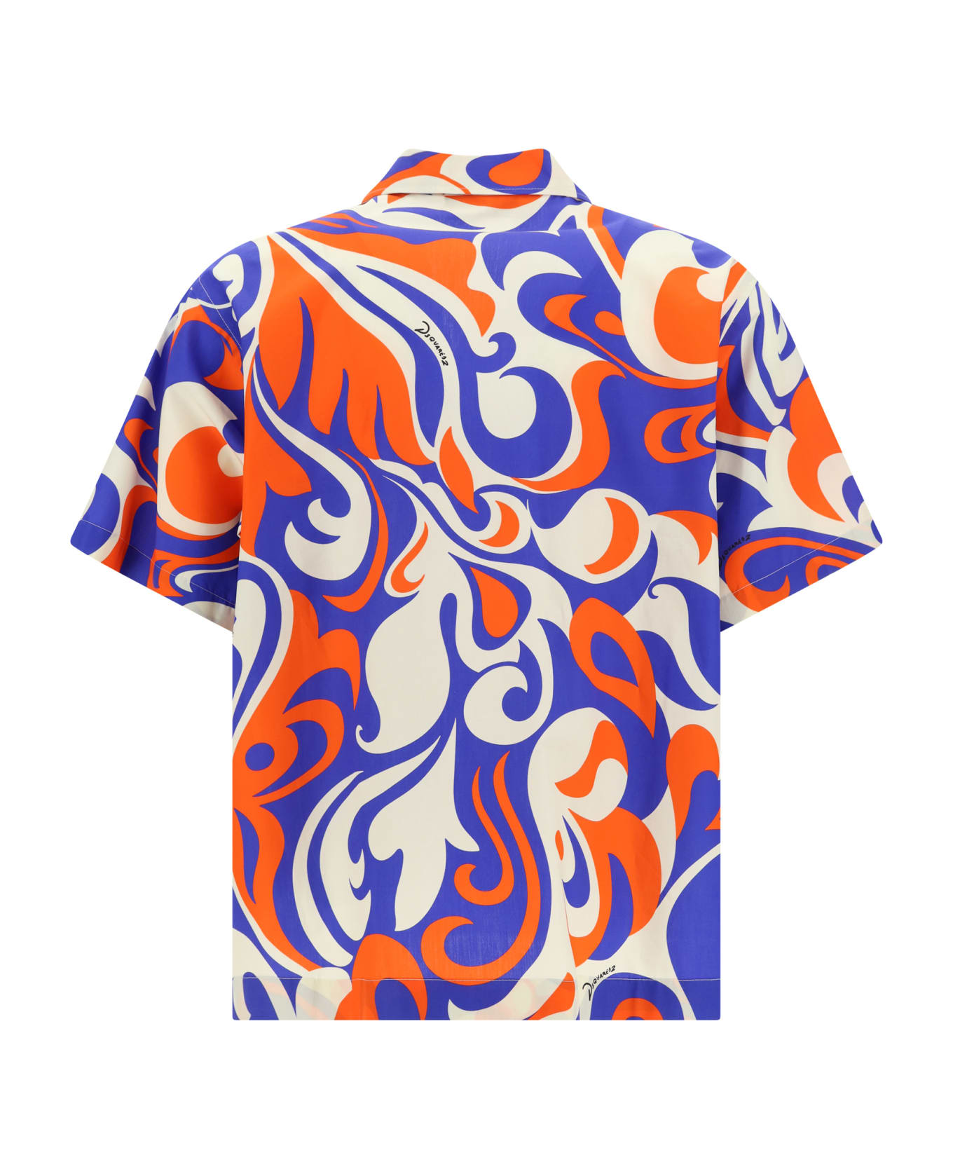 Dsquared2 Abstract Print Short-sleeved Shirt - Milk/red/blue シャツ