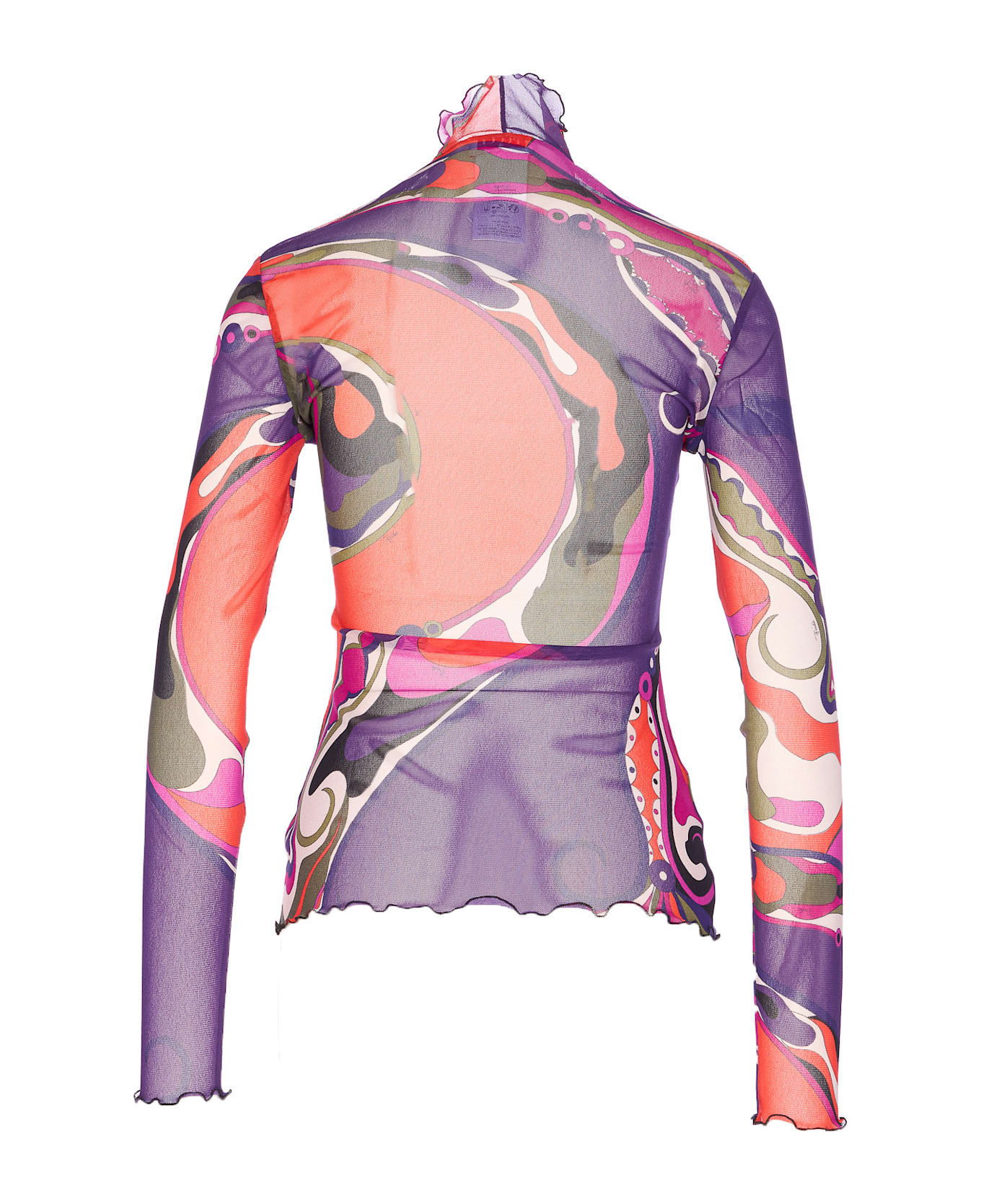 Pucci Orchidee Print Tulle Top - Pink