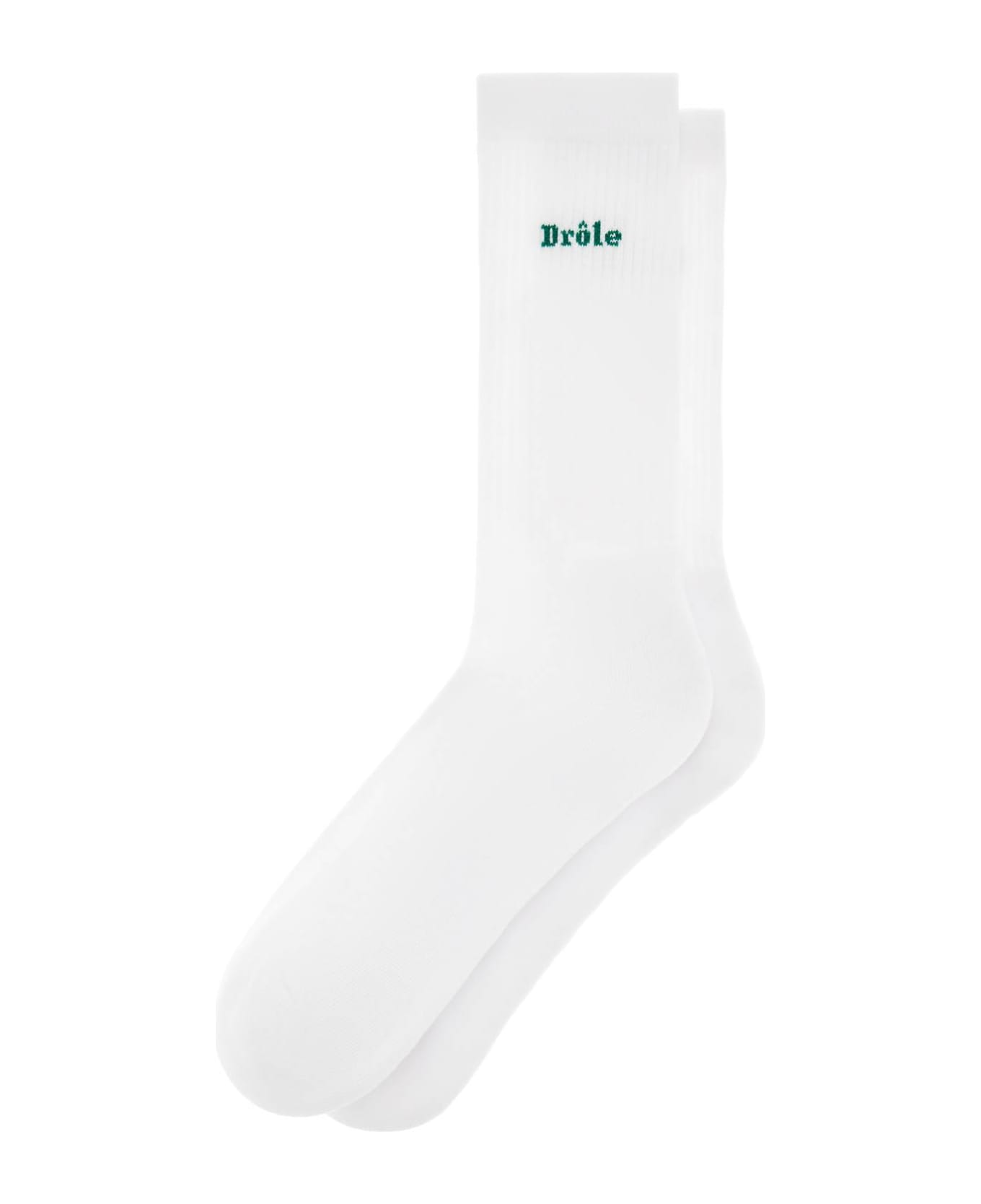 Drôle de Monsieur Logoed Socks - WHITE (White)