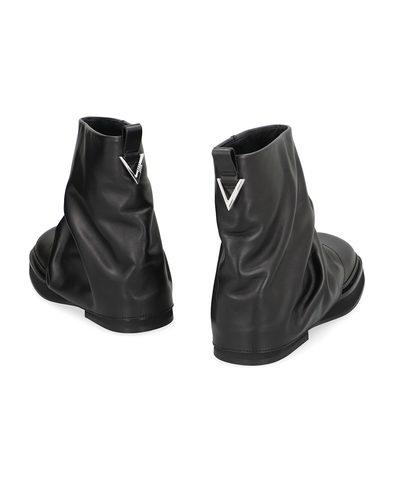The Attico Mini Robin Combat Leather Boots - black