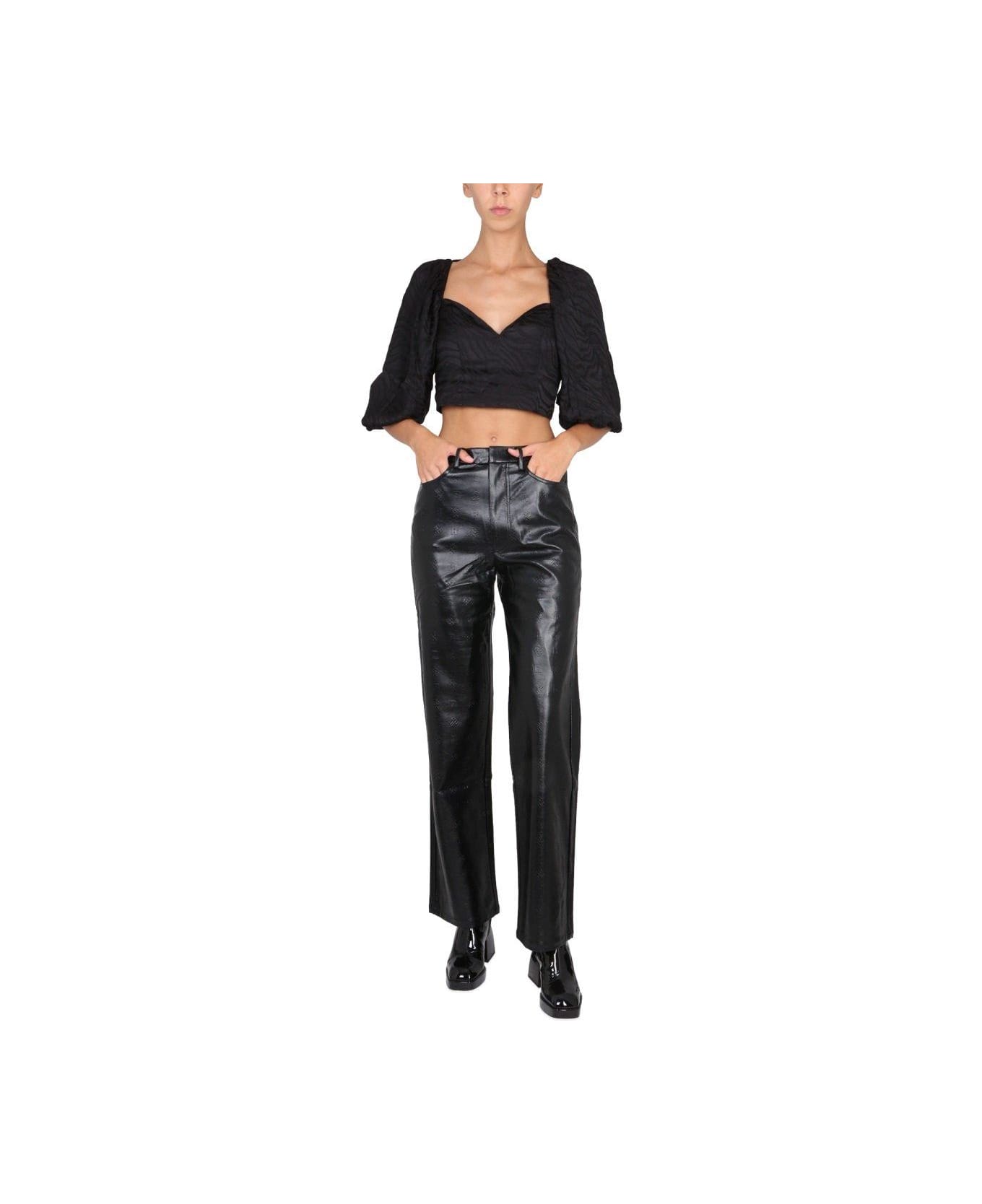 Rotate by Birger Christensen High-waisted Faux Leather Pants - Black