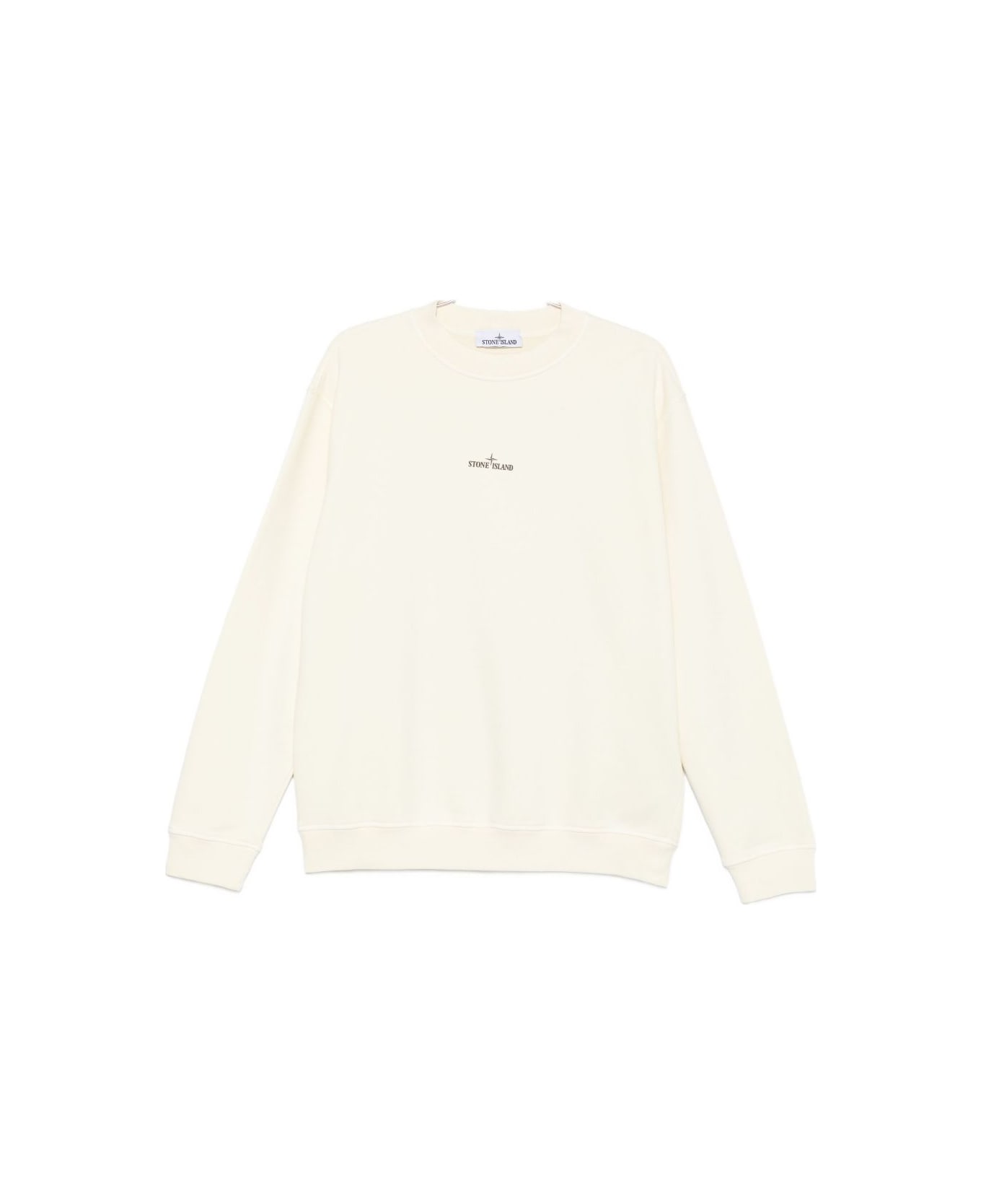 Stone Island Cotton Sweatshirt With Logo - White