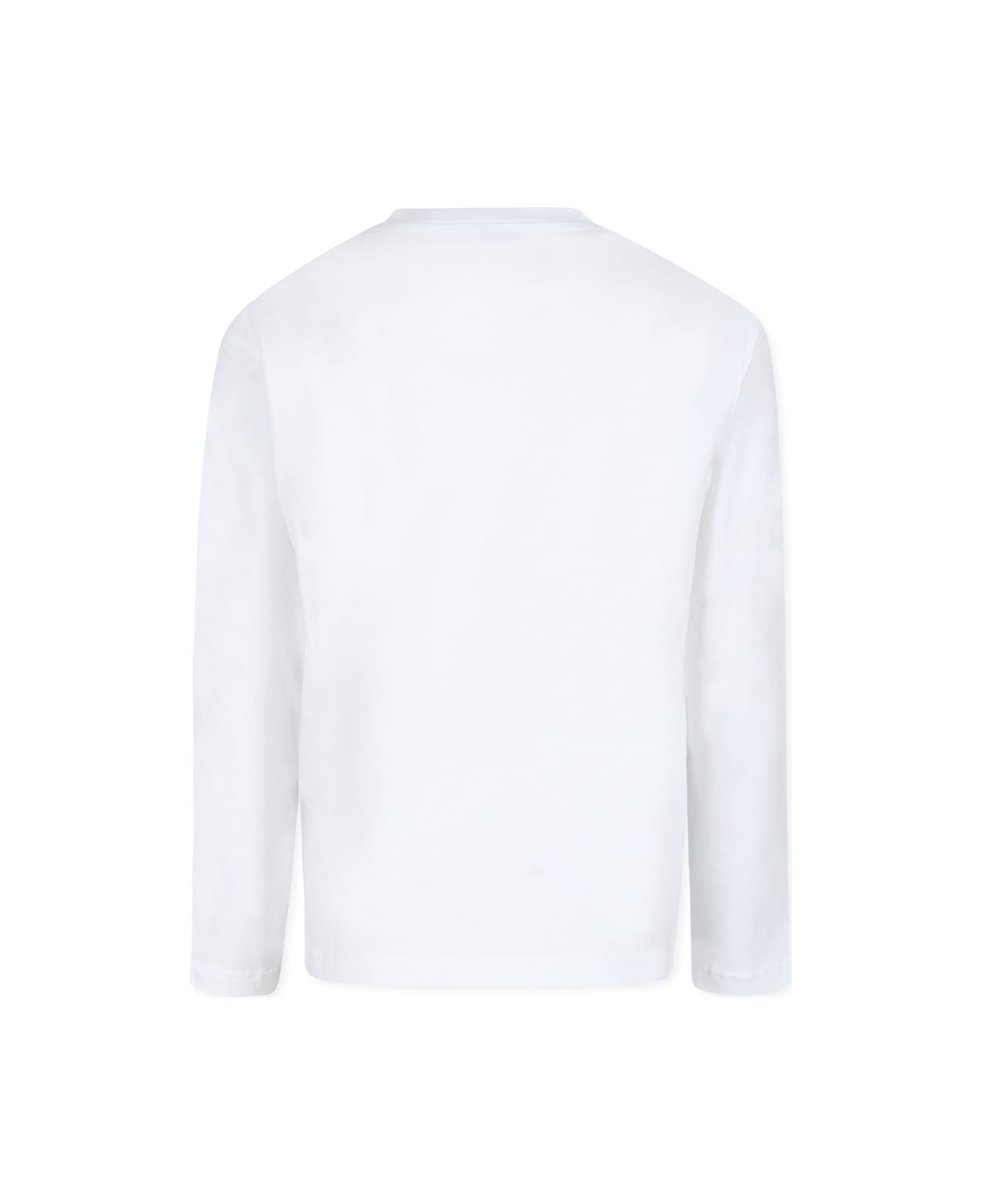 MSGM White T-shirt For Girl With Logo - White
