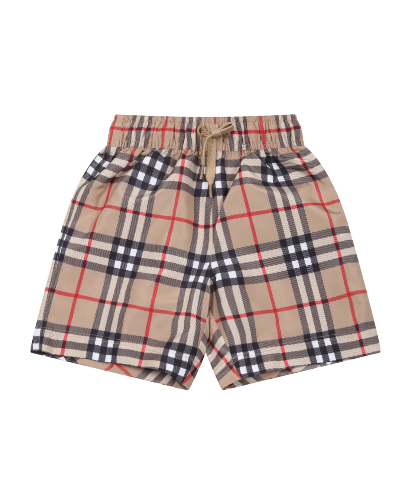 Burberry Beige Boxer For Baby Boy With Iconic Check - Multicolor