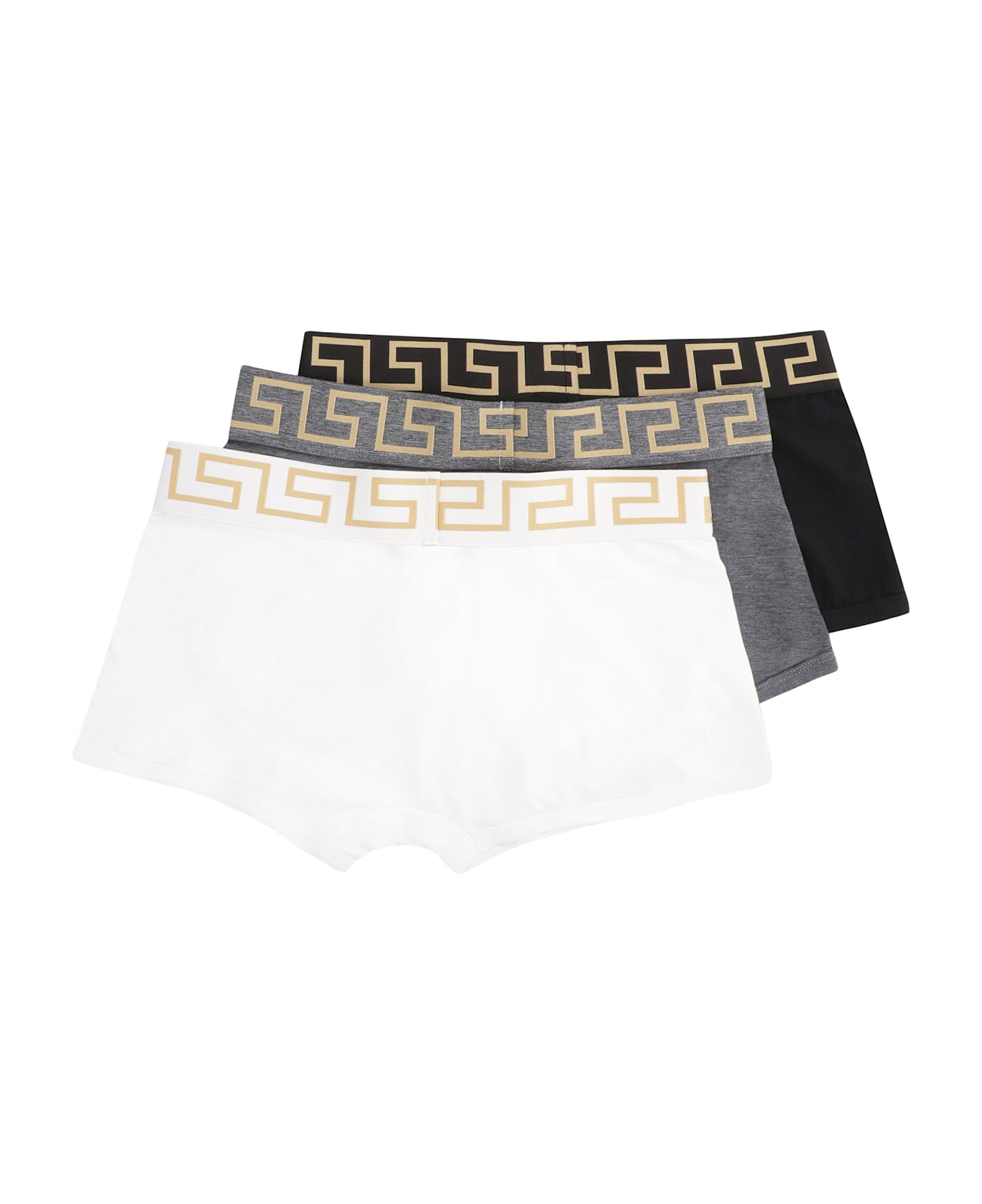 Versace Set Of Three Cotton Boxers - Multicolor