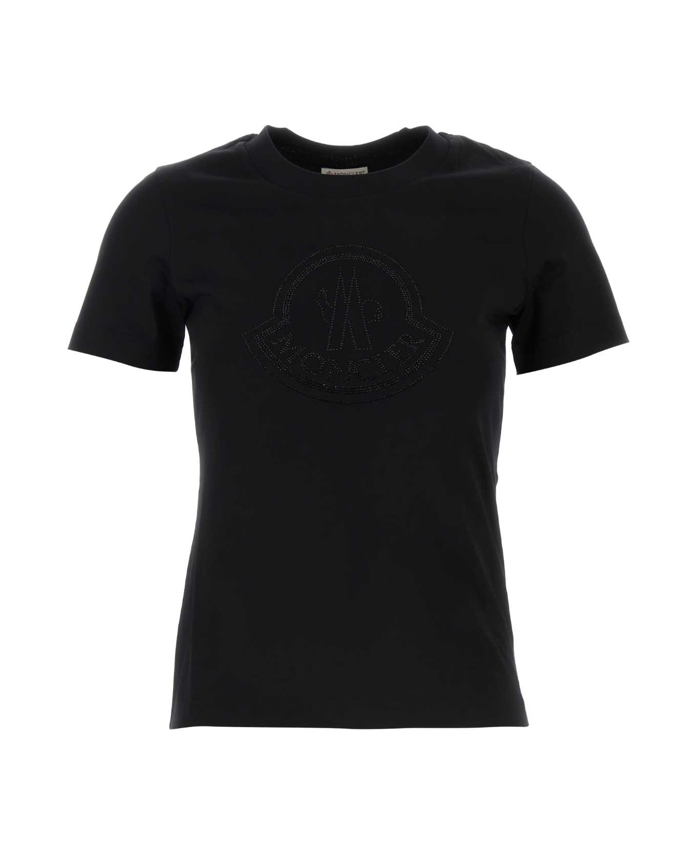 Moncler Black Cotton T-shirt - BLACK