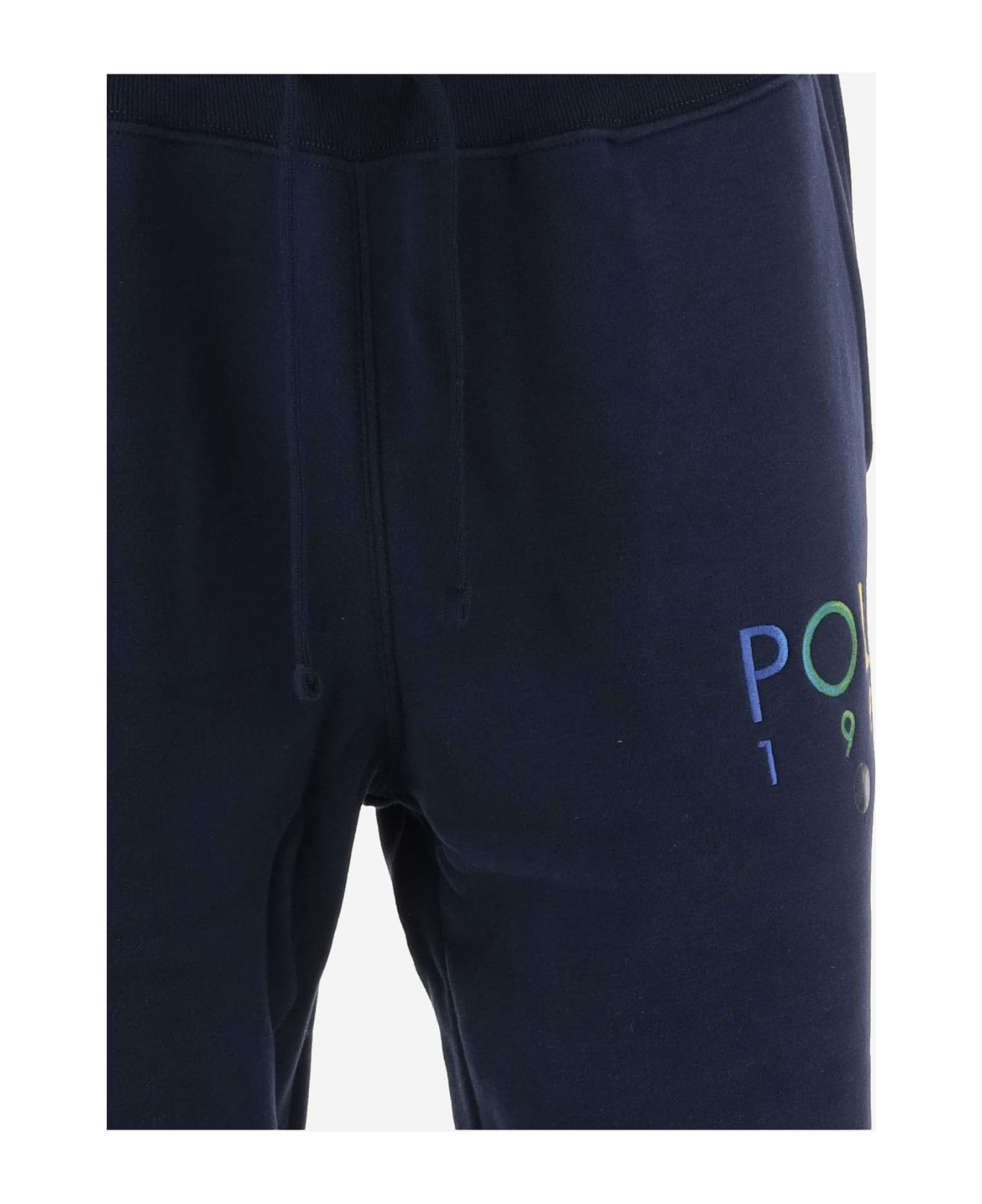 Ralph Lauren Cotton Blend Joggers With Logo - Blue ボトムス