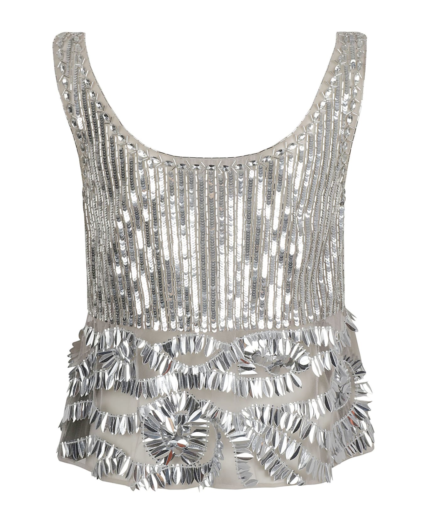 Alberta Ferretti Sequined Tank Top - Grey