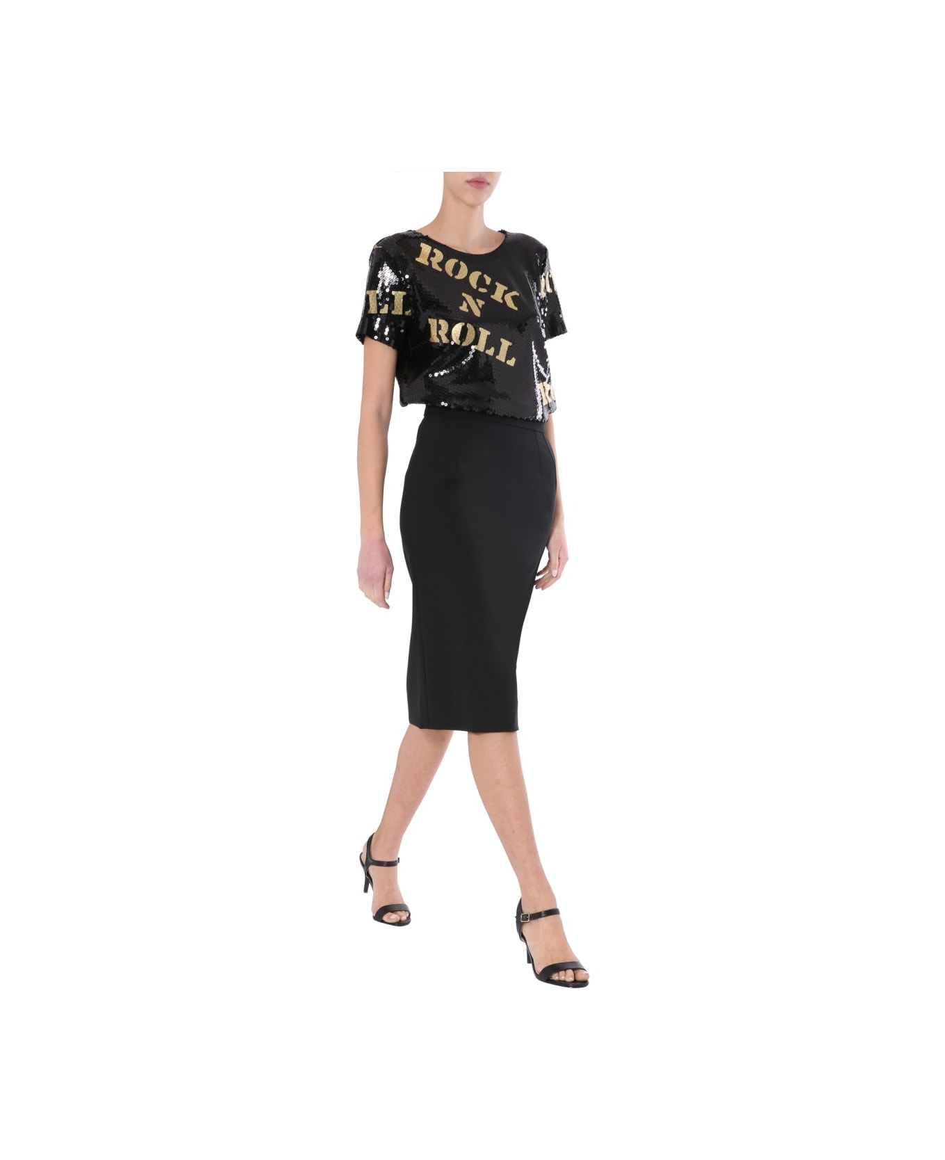 Moschino T-shirt With Sequins - BLACK