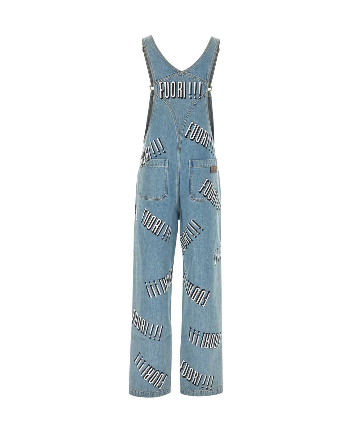 Gucci Denim Dungarees - LIGHT BLUE/MIX ボトムス